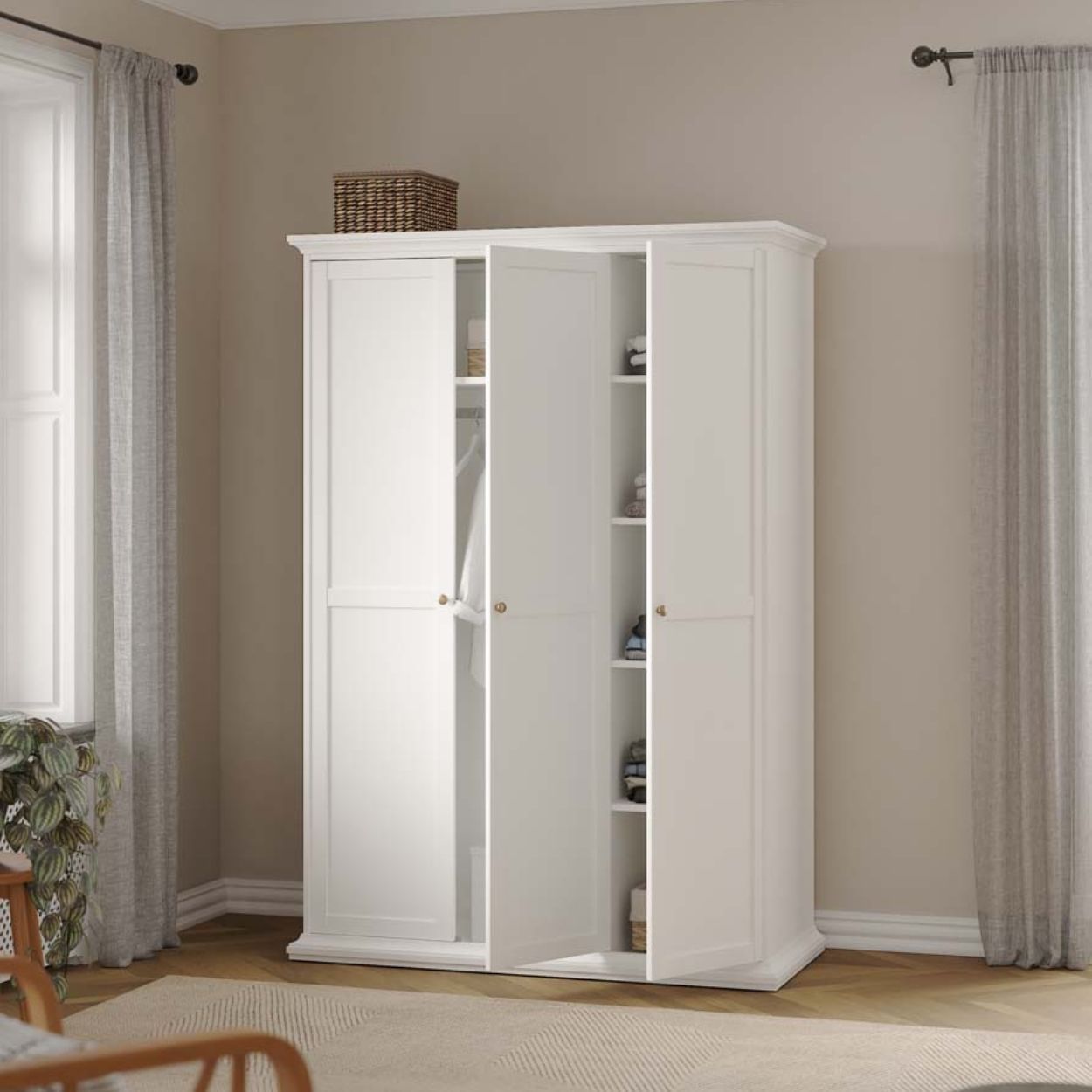 Monacco 3 Door Wardrobe White