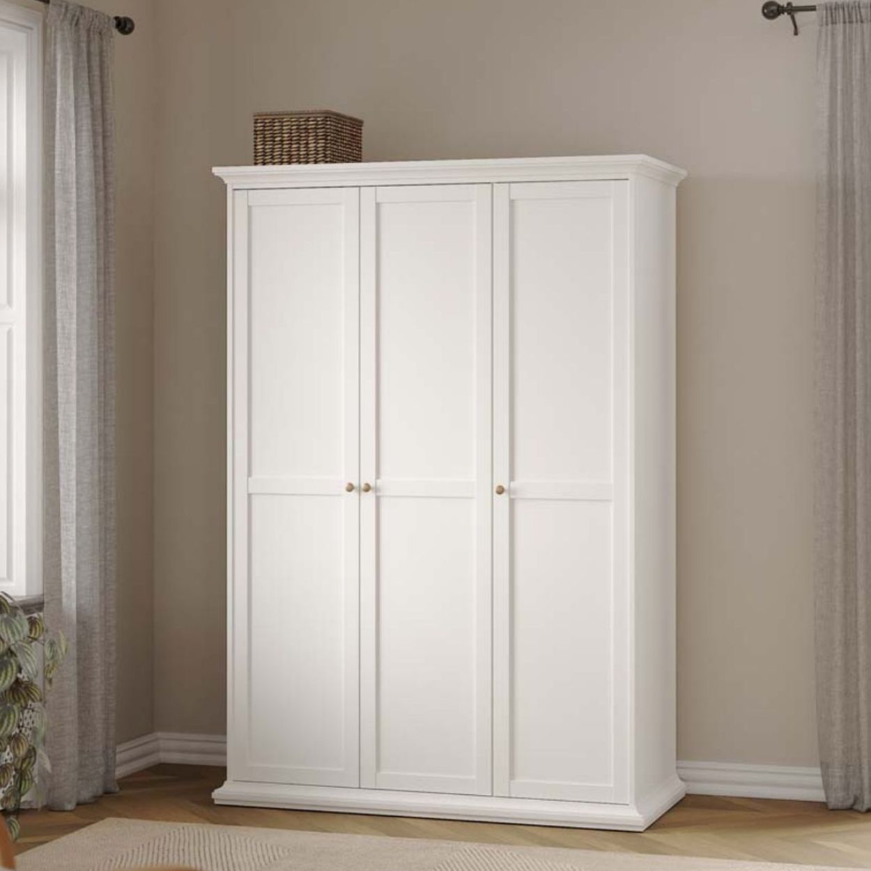 Monacco 3 Door Wardrobe White
