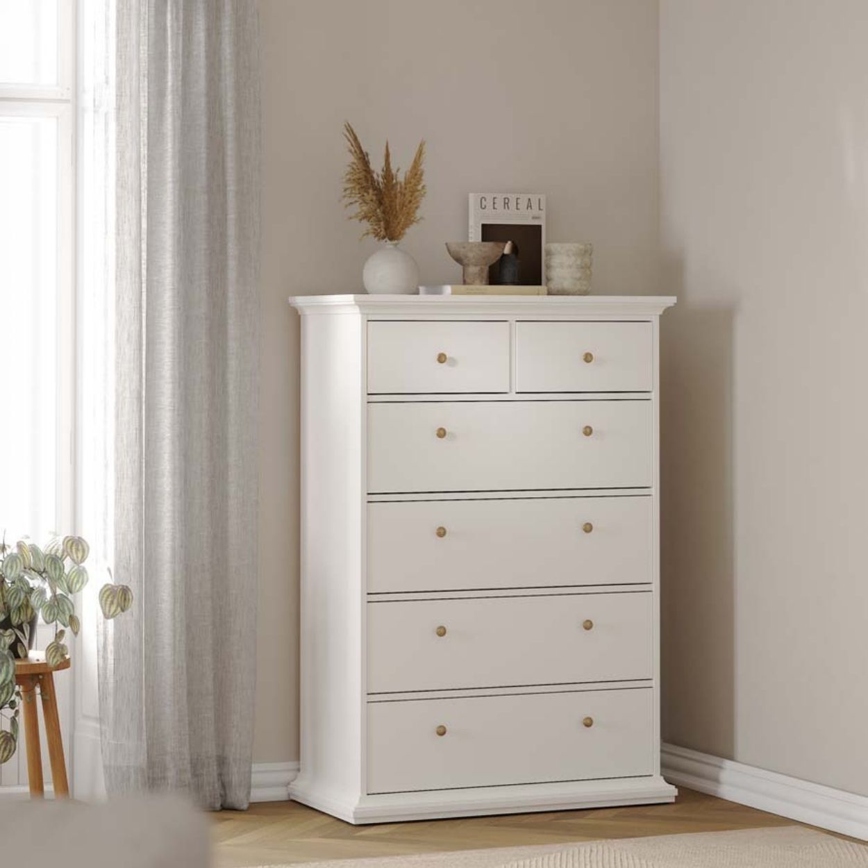 Monacco 6 Drawer Chest White