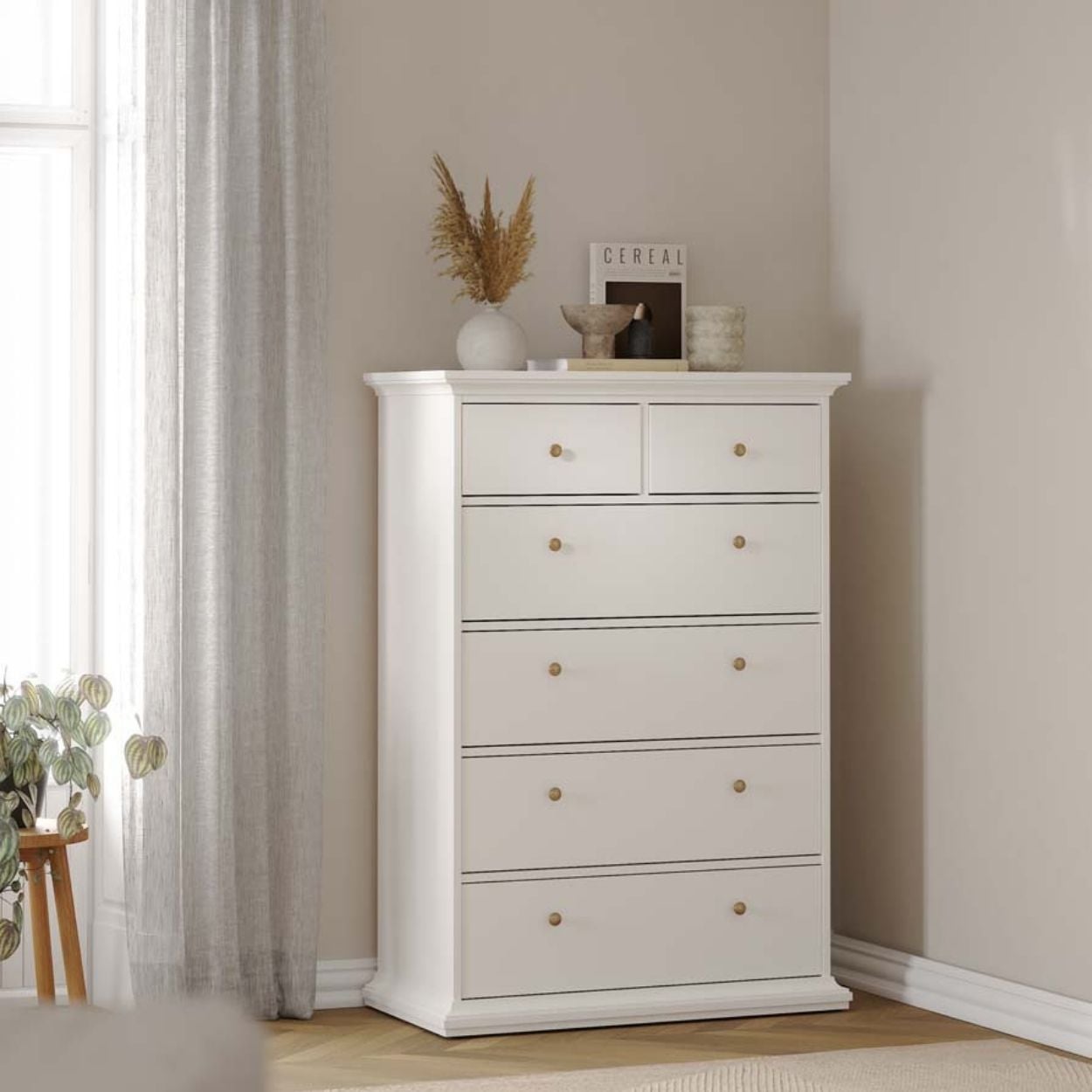 Monaco 6 Drawer Chest White
