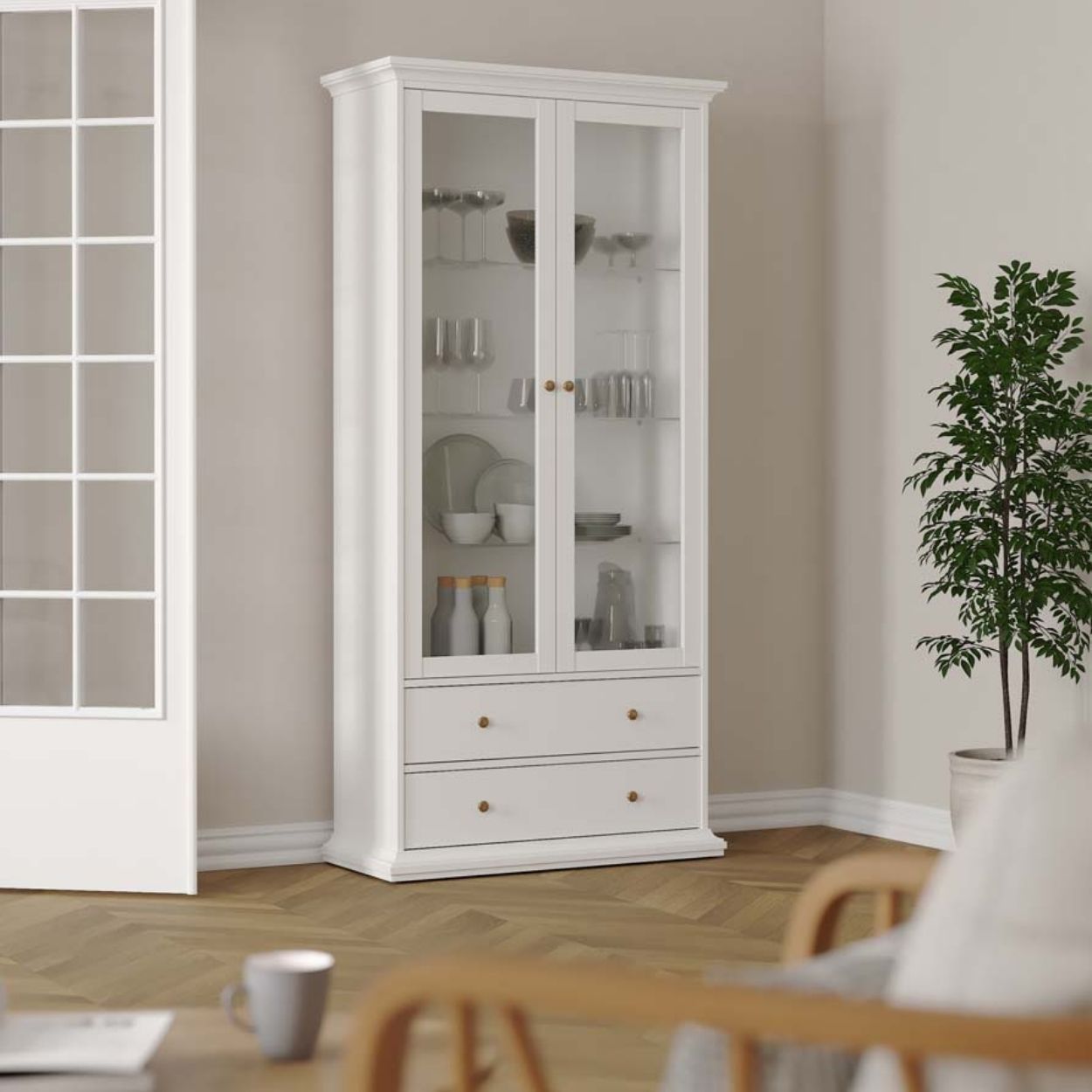 Monaco China Cabinet White