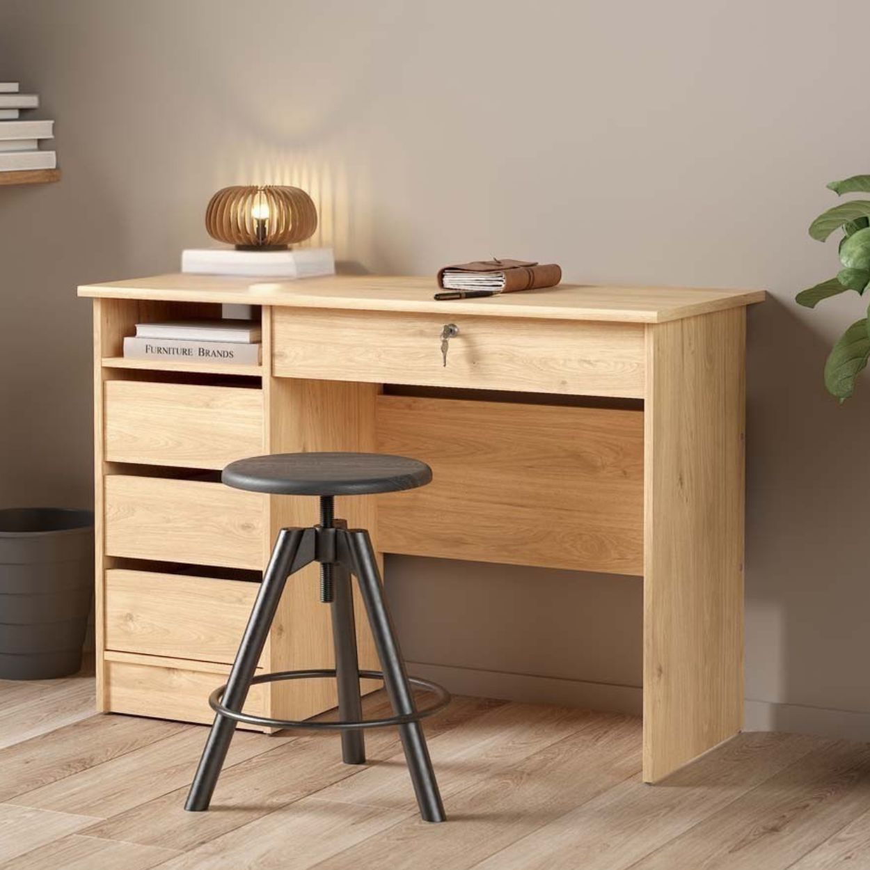 Function Plus Desk Oak 109.3x48.5x75.6 cm