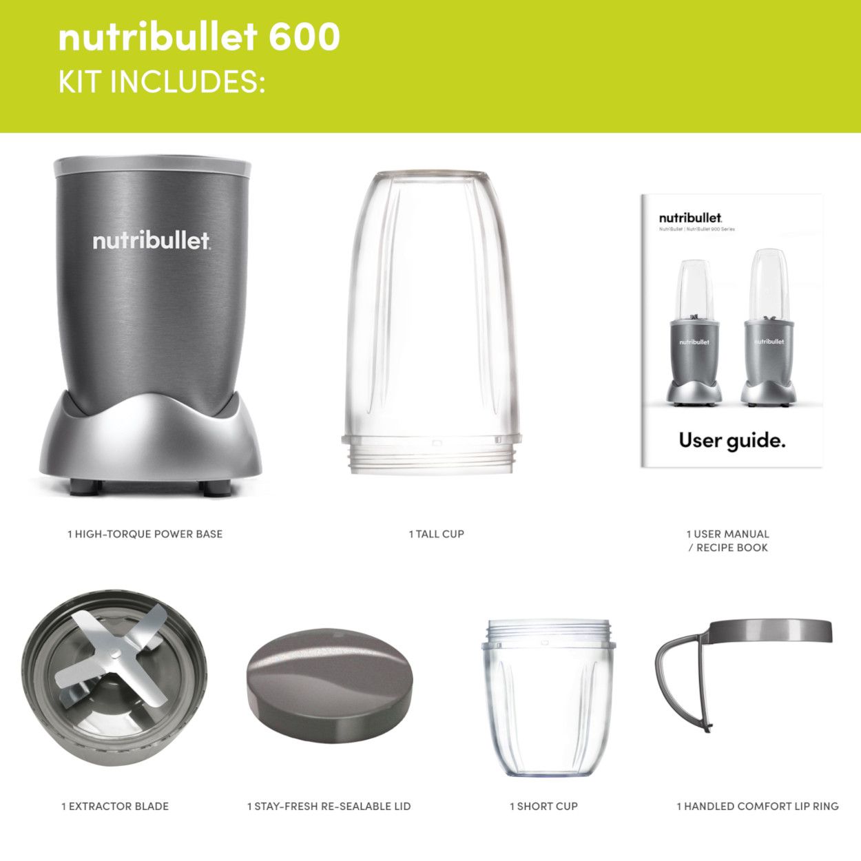 Nutribullet 600W Graphite 8 Piece