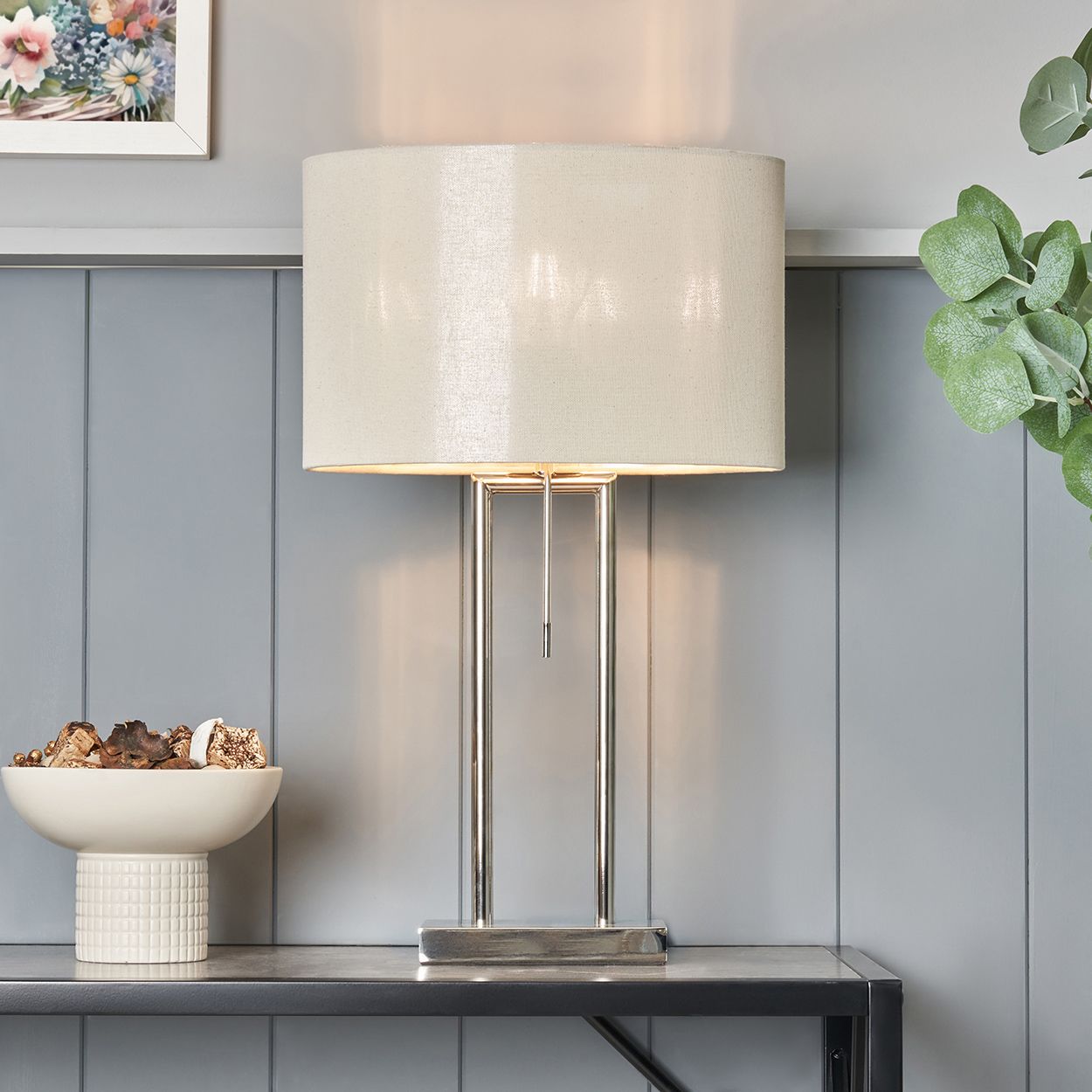 Lonton Hotel Table Lamp - Polished Nickel