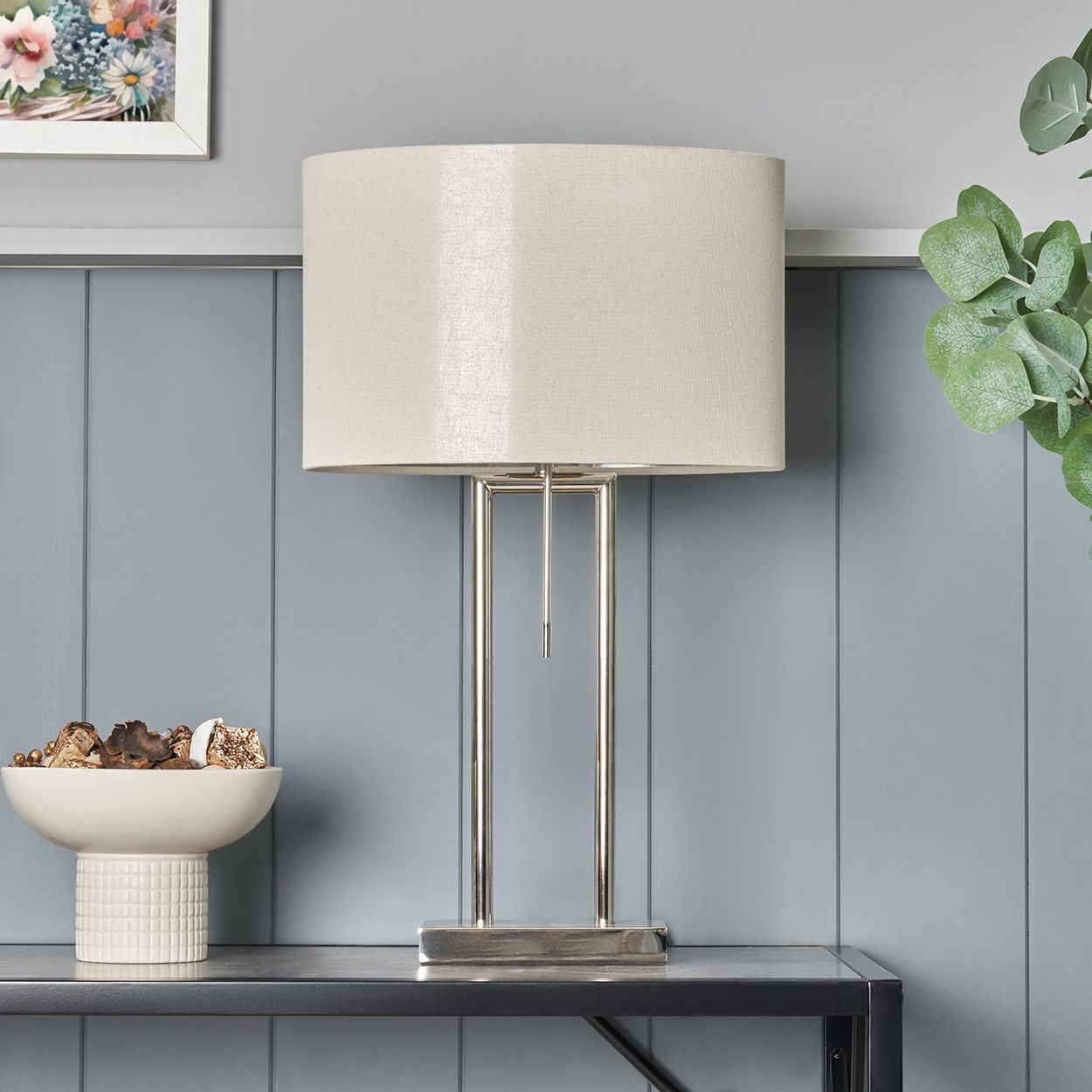 Lonton Hotel Table Lamp - Polished Nickel