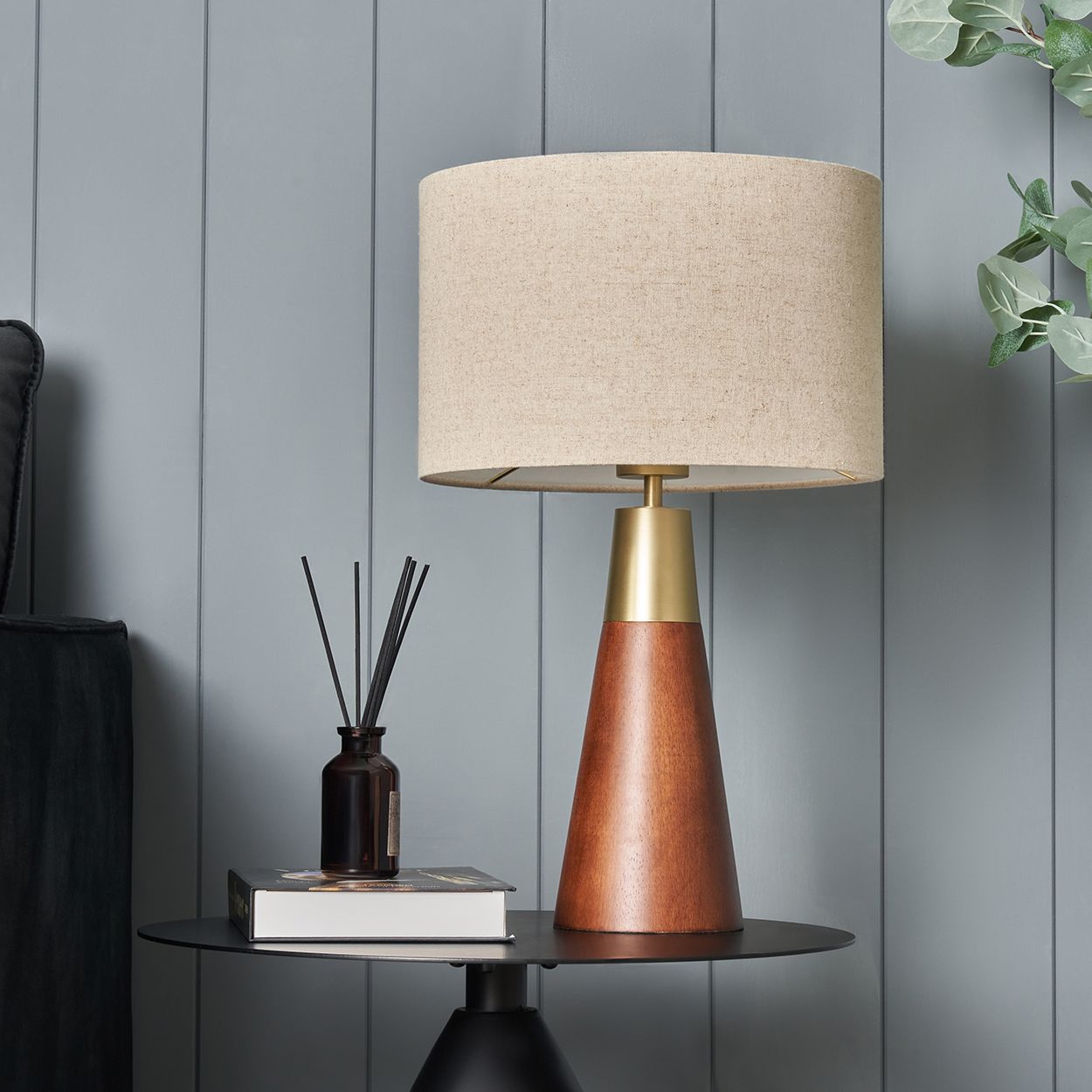Warden Wood & Brass Table Lamp