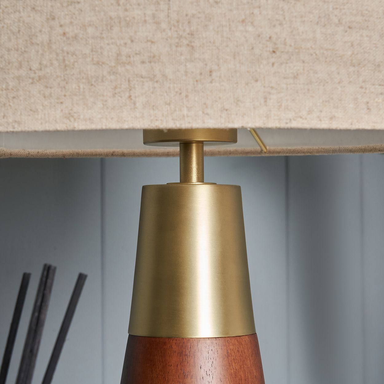 Warden Wood & Brass Table Lamp