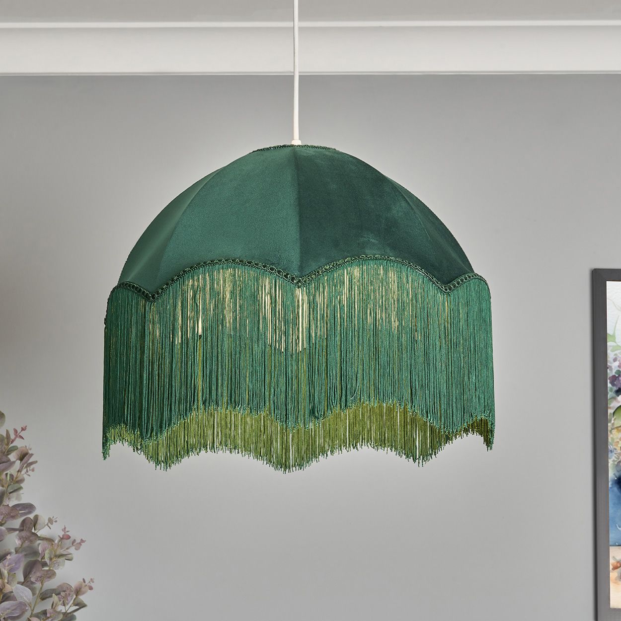 Doxford Fran Fringed Shade Green