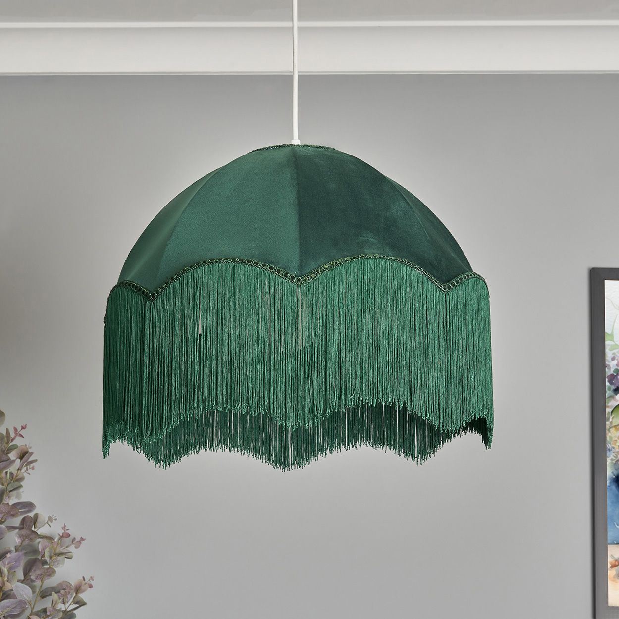 Doxford Fran Fringed Shade Green