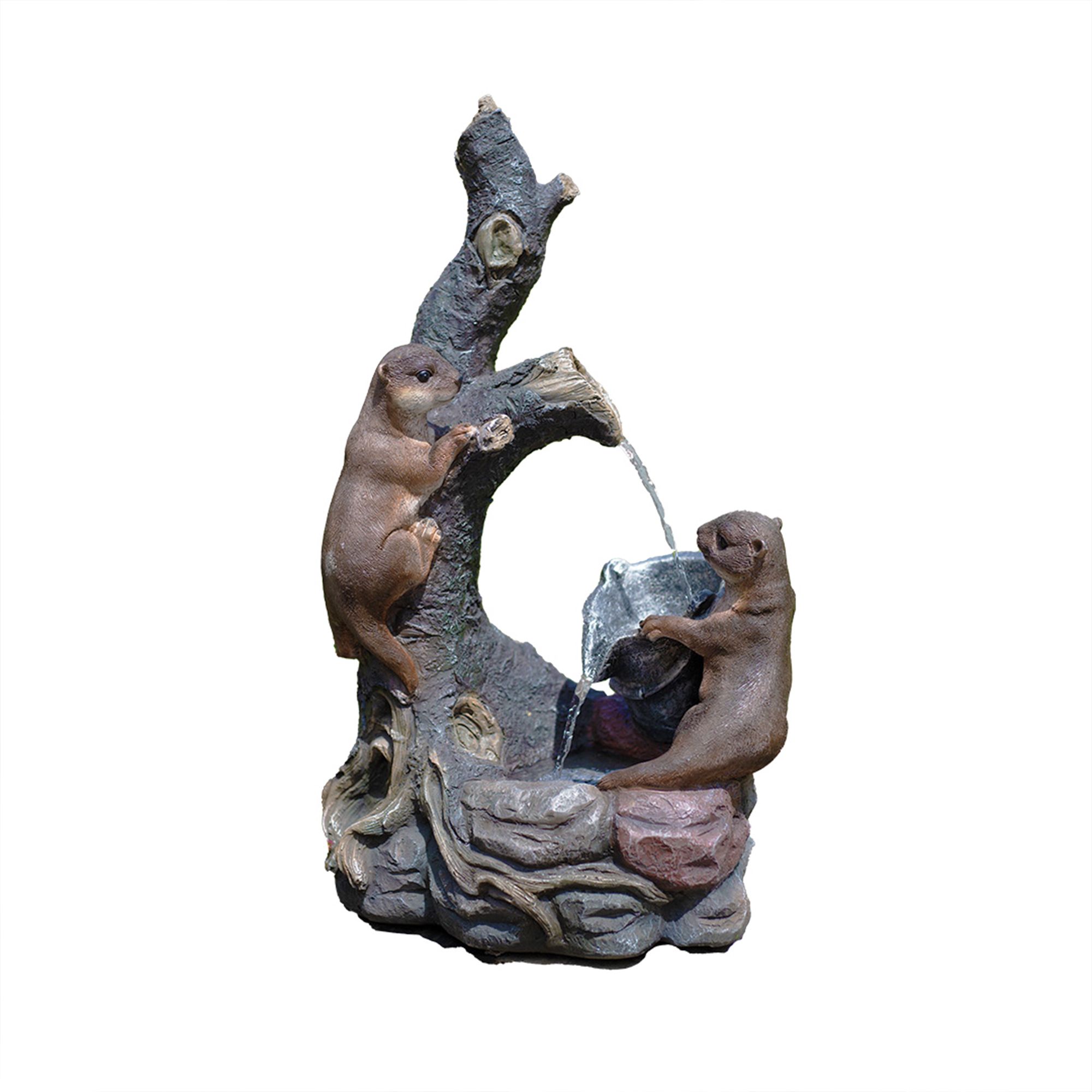 Woodland Otters Solar Water Feature