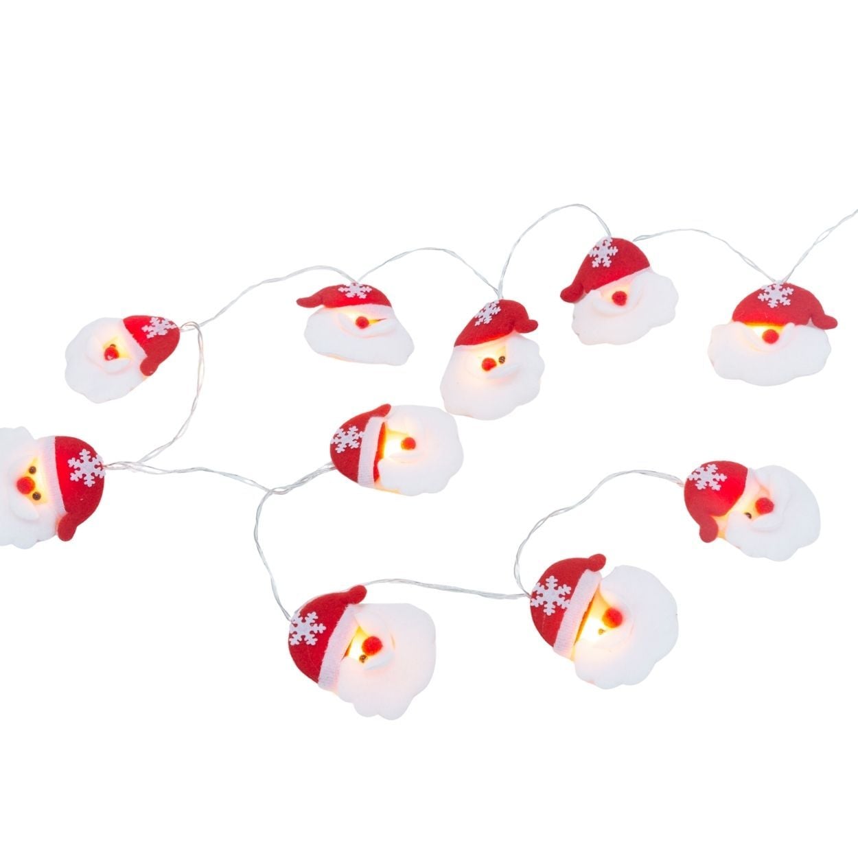 10Led Fabric Santa Head String Lights