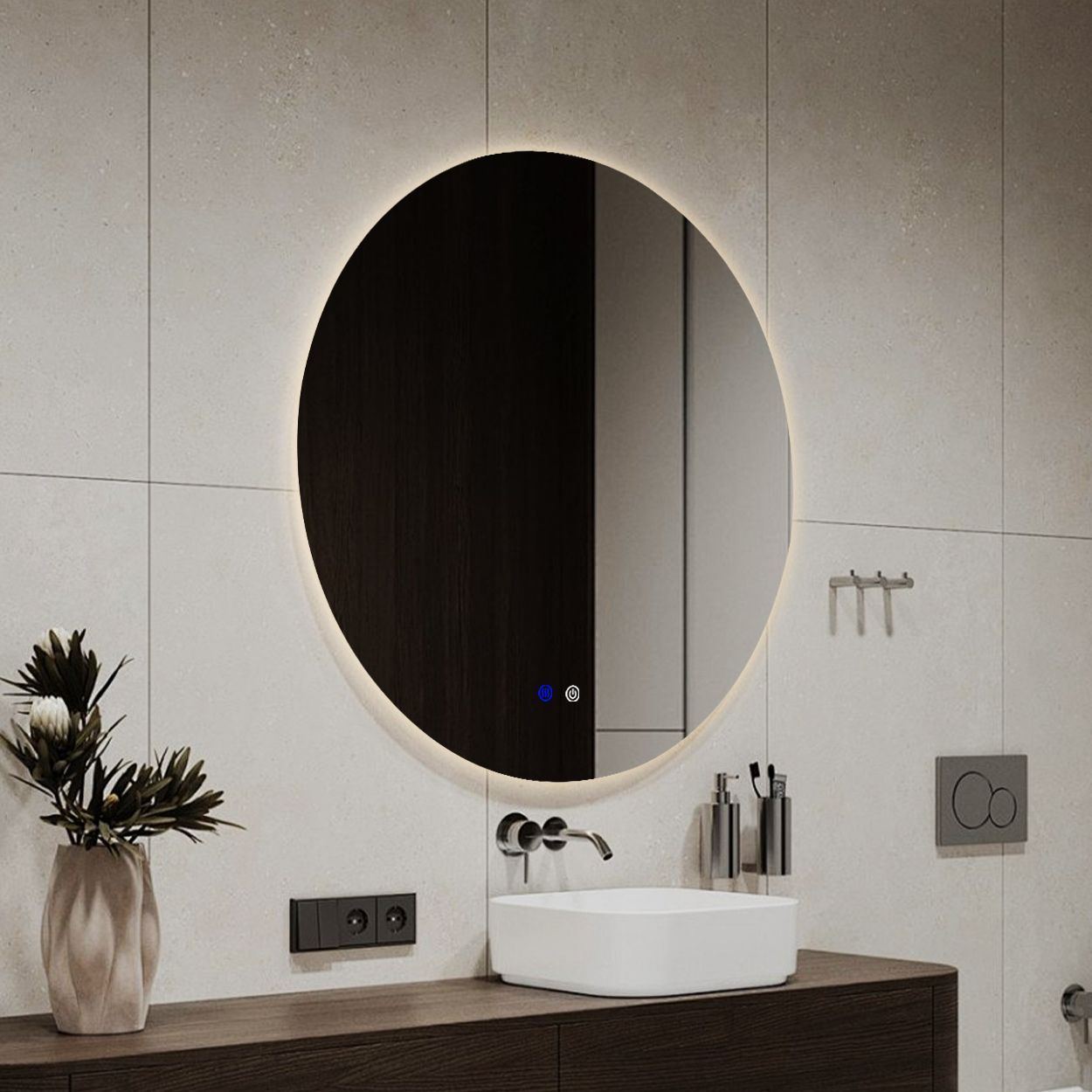 Round LED backlit mirror 70cm