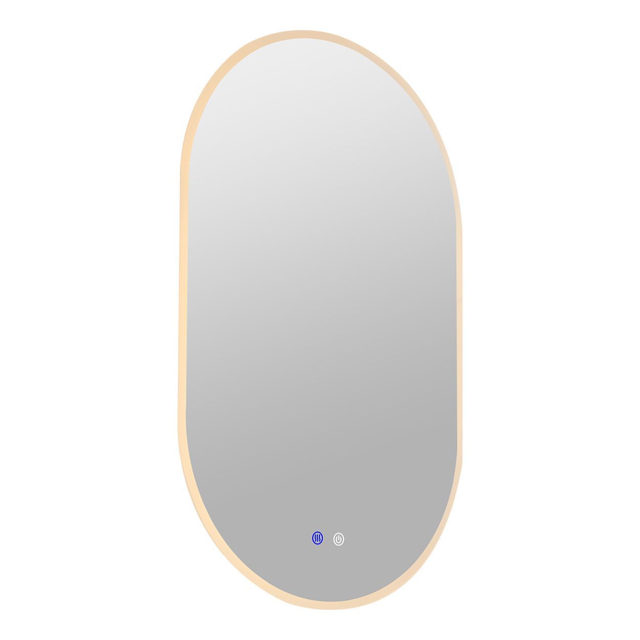 Pill shape LED frontlit mirror 50x80cm