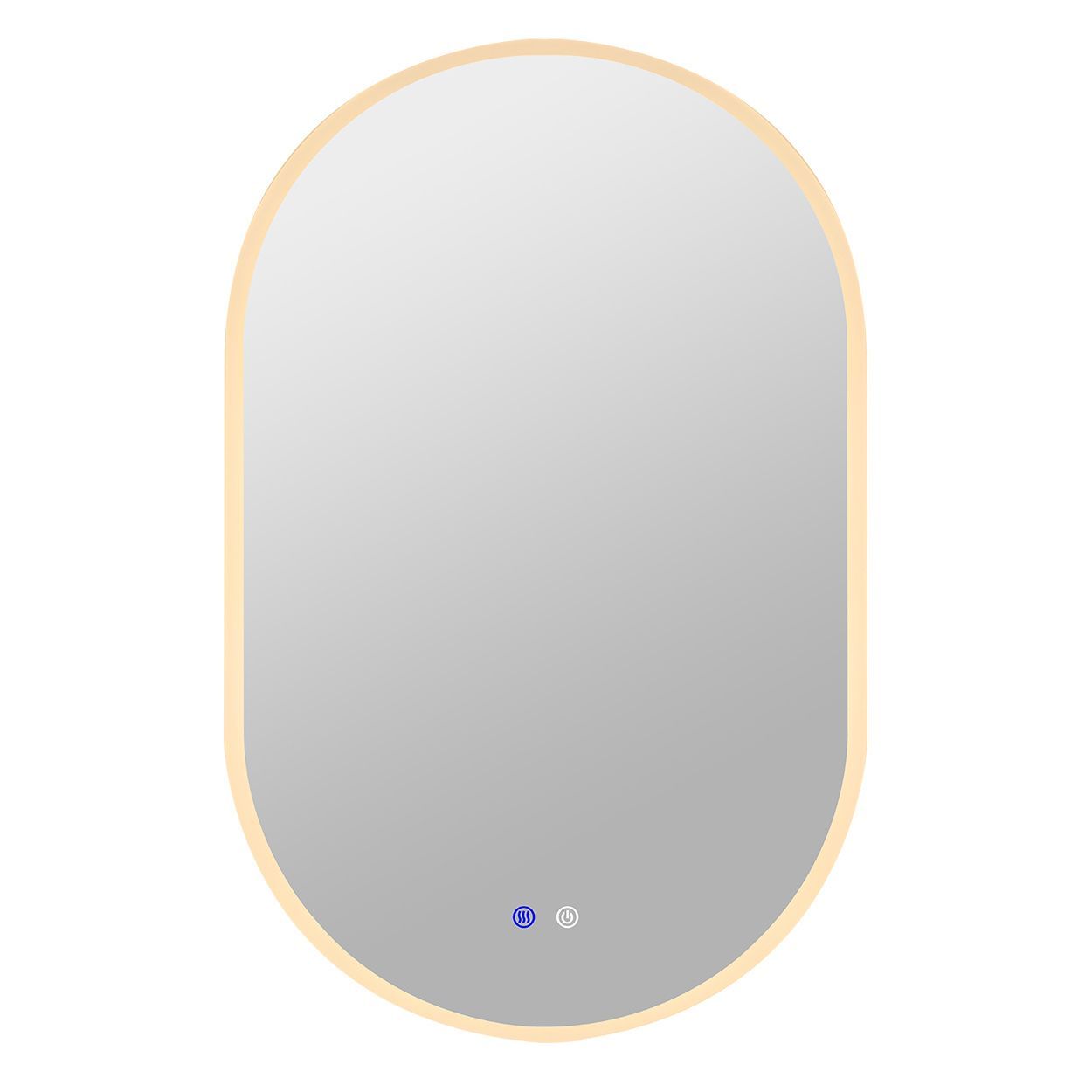 Pill shape LED frontlit mirror 50x80cm