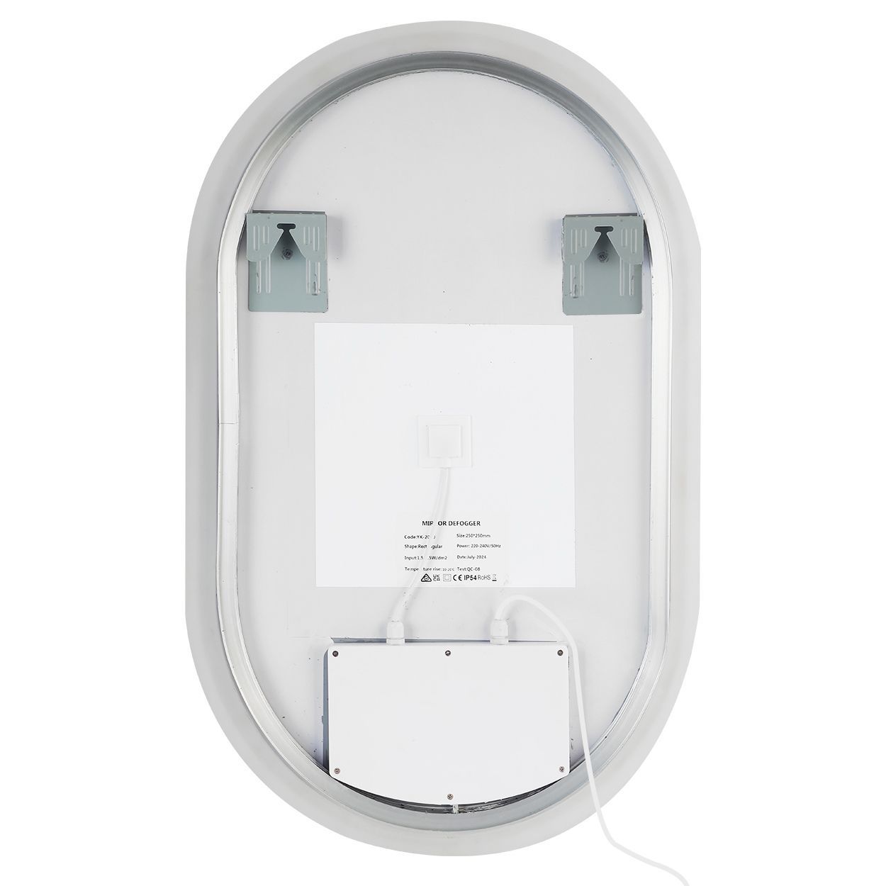 Pill shape LED frontlit mirror 50x80cm