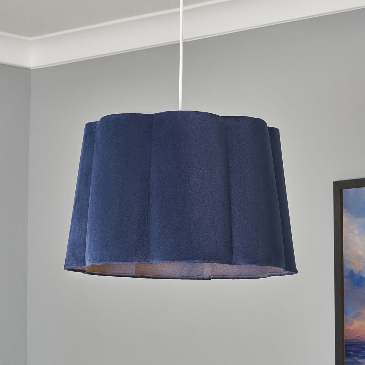 Fenham Tapered Scalloped Shade Navy