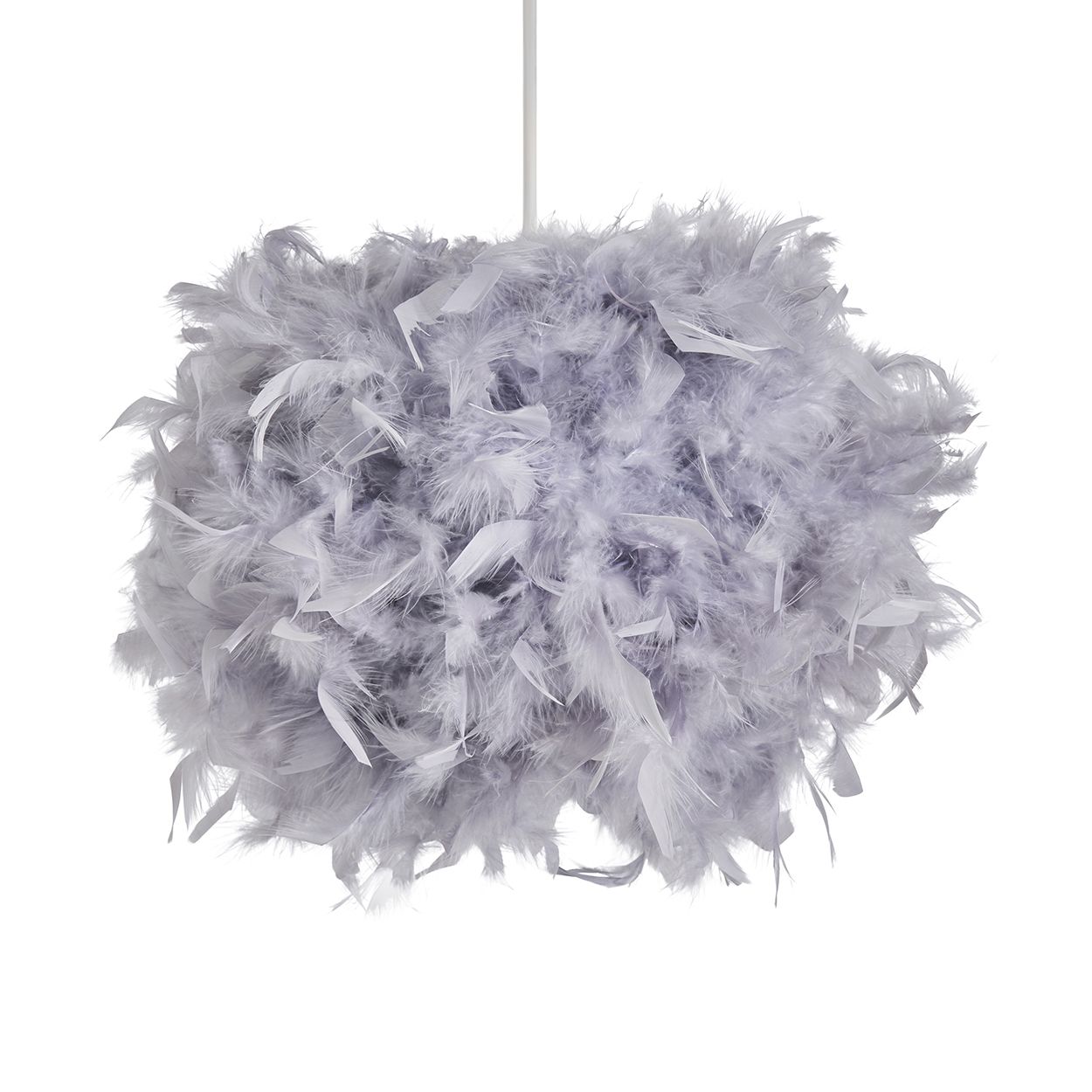 Feather Ball Pendant Grey