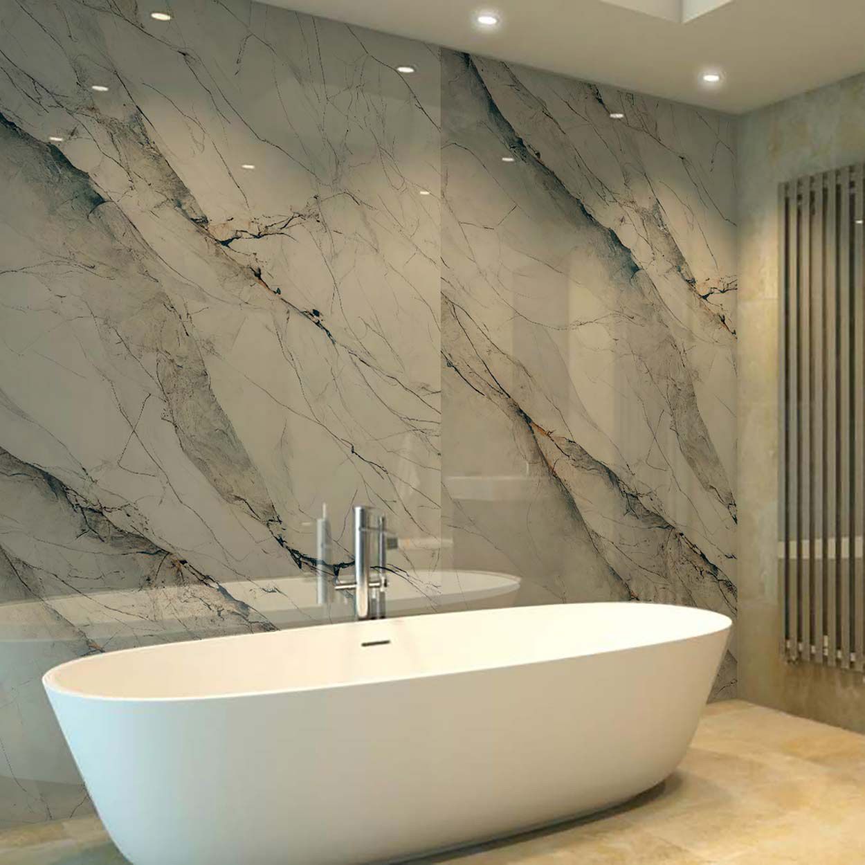 Splashbax Shower Wall Panel Lamura Veined Marble 122X244Cm