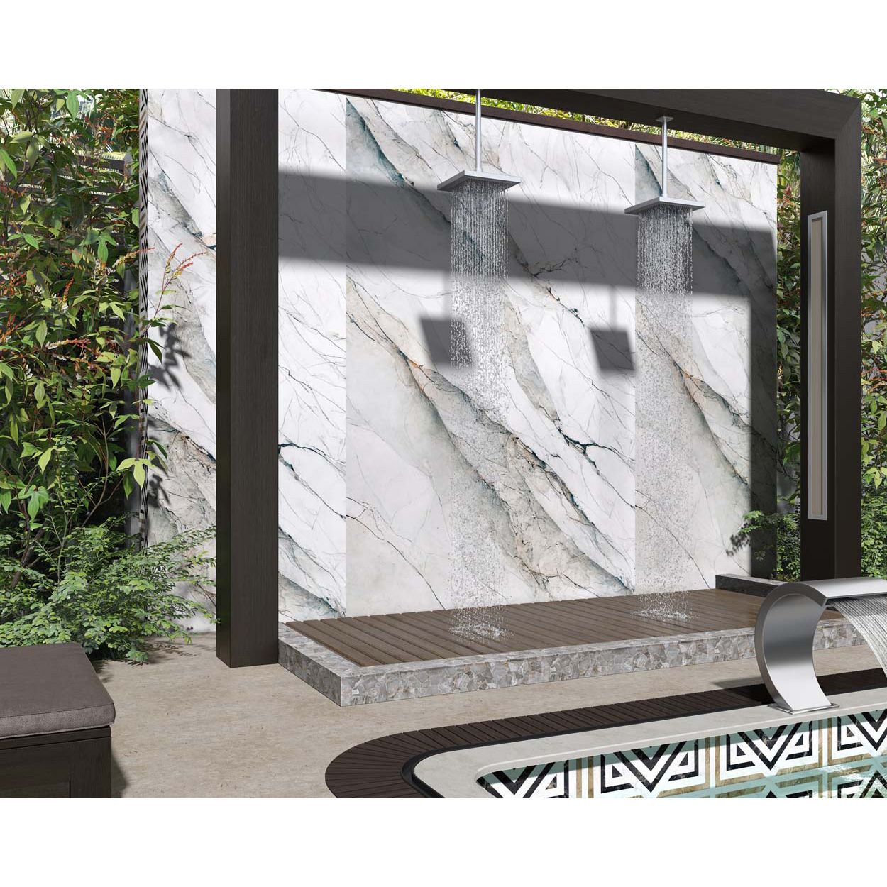 Splashbax Shower Wall Panel Lamura Veined Marble 122X244Cm