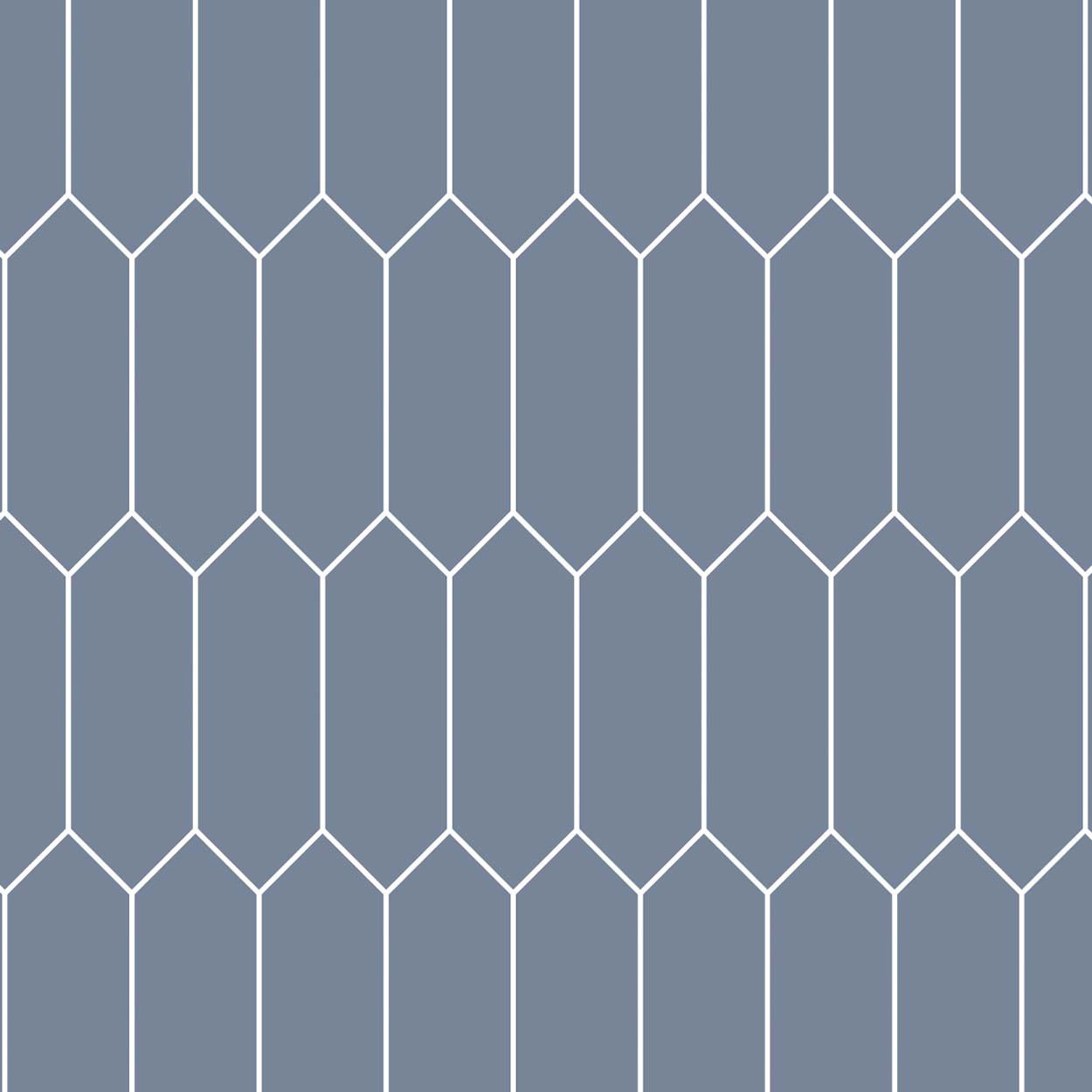 Splashbax Shower Panel Elongated Hexagon Onyx Blue 122X244Cm