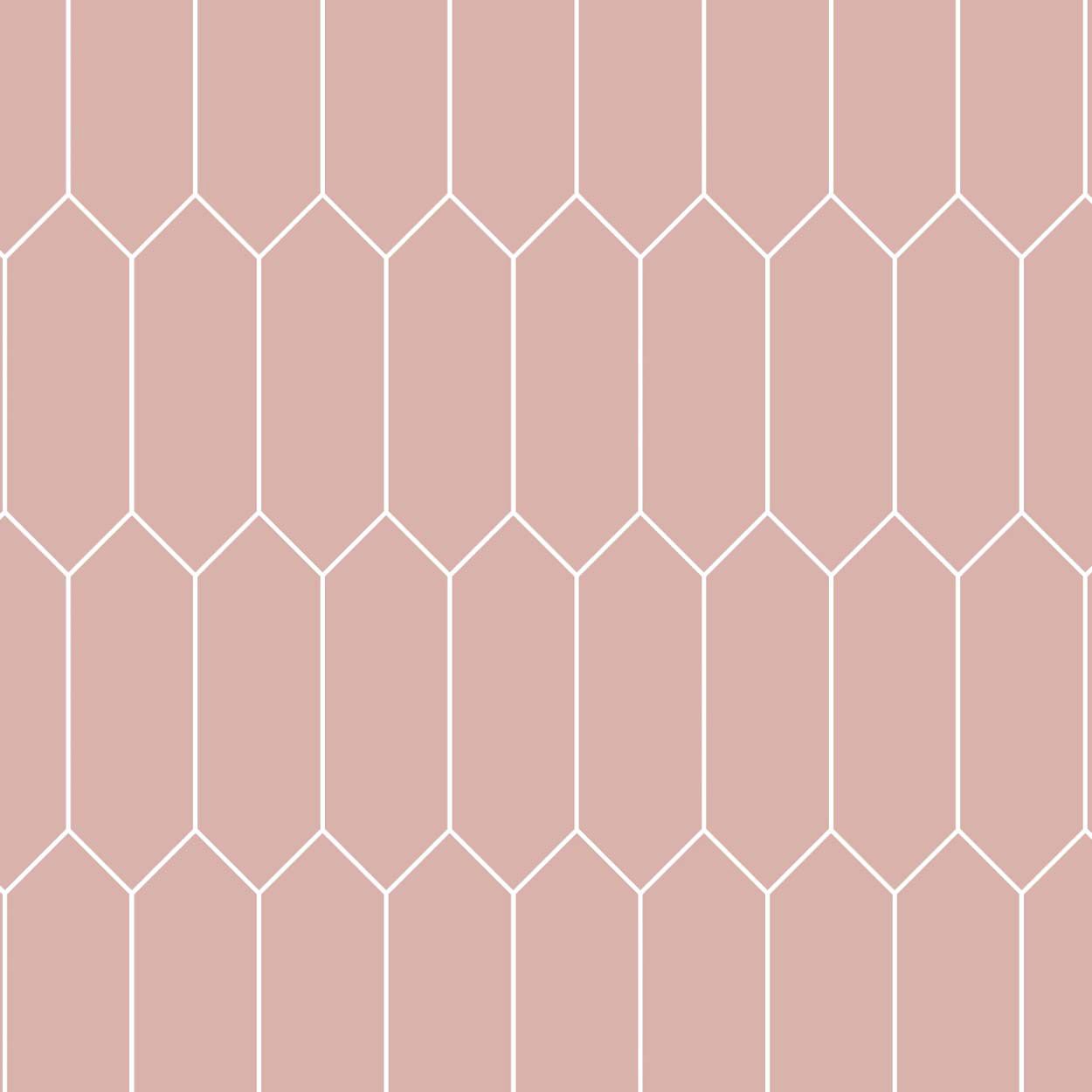 Splashbax Shower Wall Panel Elongated Hexagon Pink 122X244Cm