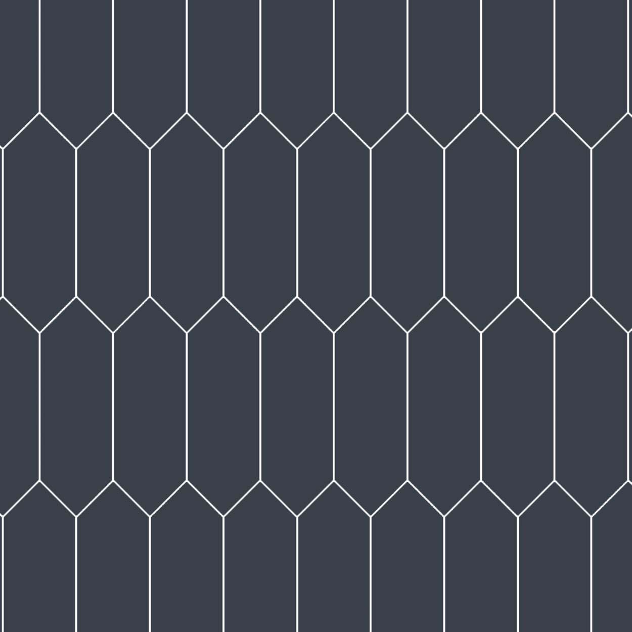 Splashbax Shower Panel Elongated Hex Oxford Blue 122X244Cm