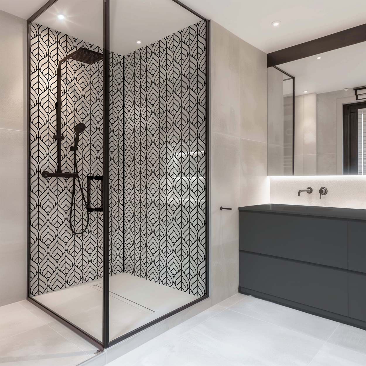 Splashbax Shower Wall Panel Monochrome 122 X 244Cm