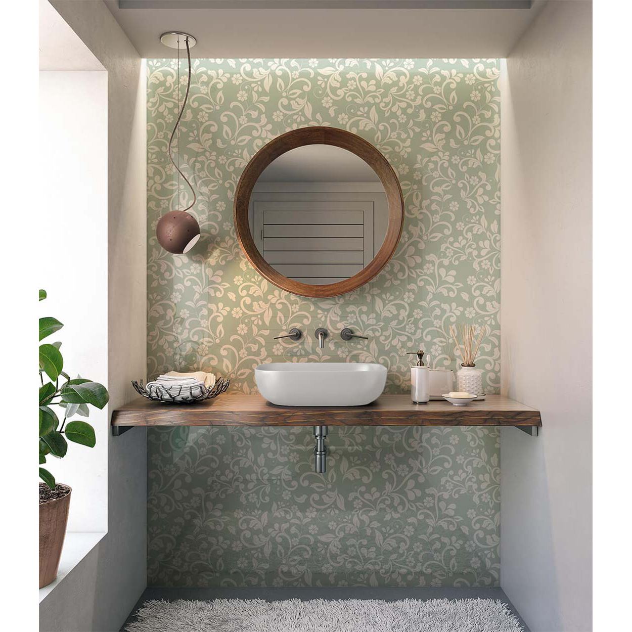 Splashbax Shower Panel Olive Wild Floral 122X244Cm