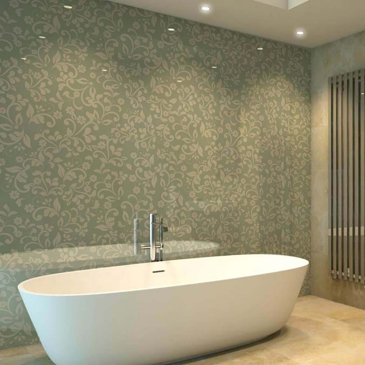 Splashbax Shower Panel Olive Wild Floral 122X244Cm