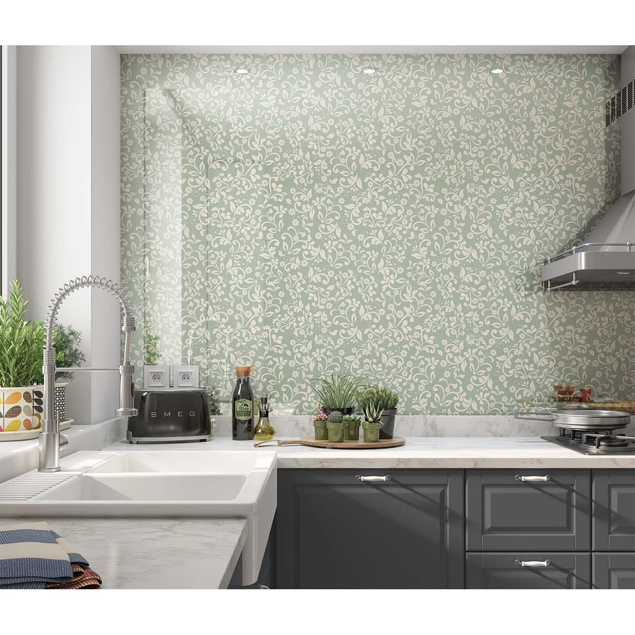 Splashbax Shower Panel Olive Wild Floral 122X244Cm