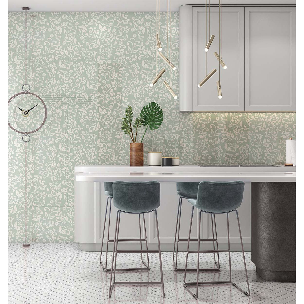 Splashbax Shower Panel Olive Wild Floral 122X244Cm