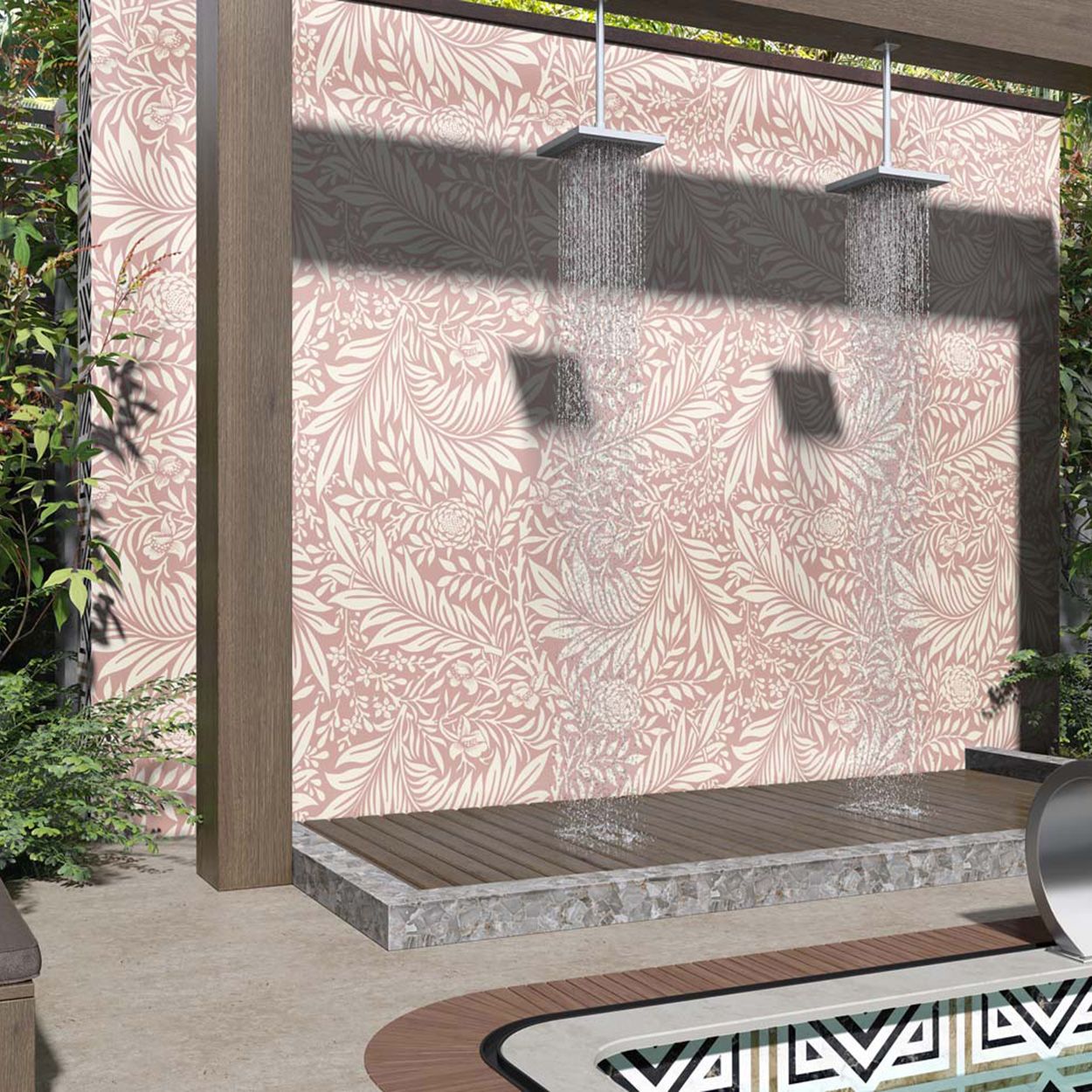 Splashbax Shower Panel Botanical Pink 122X244Cm