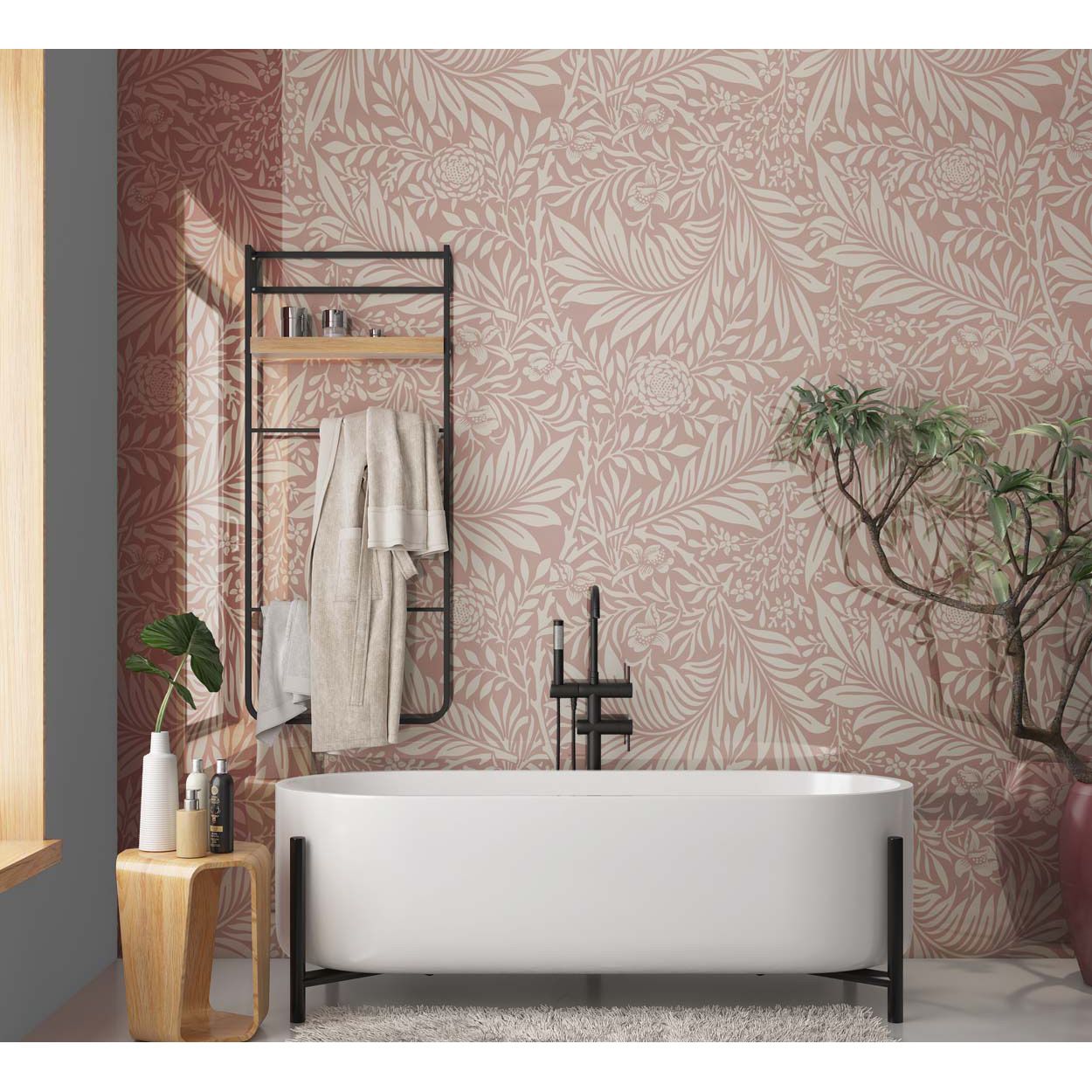 Splashbax Shower Panel Botanical Pink 122X244Cm