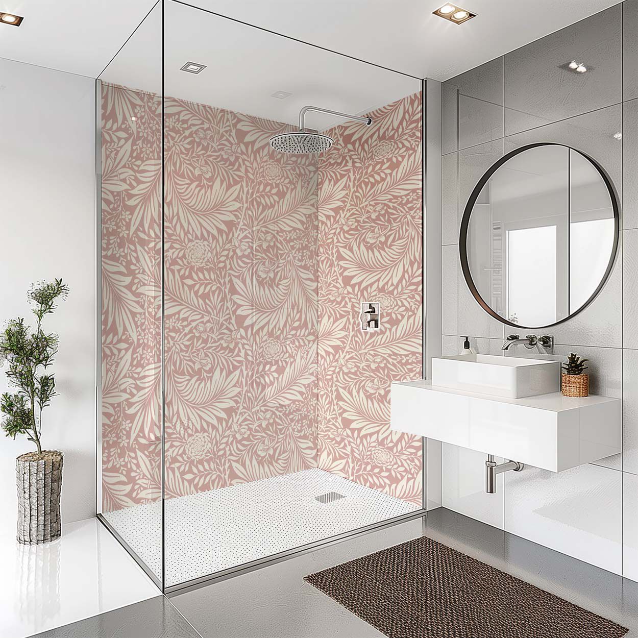 Splashbax Shower Panel Botanical Pink 122X244Cm