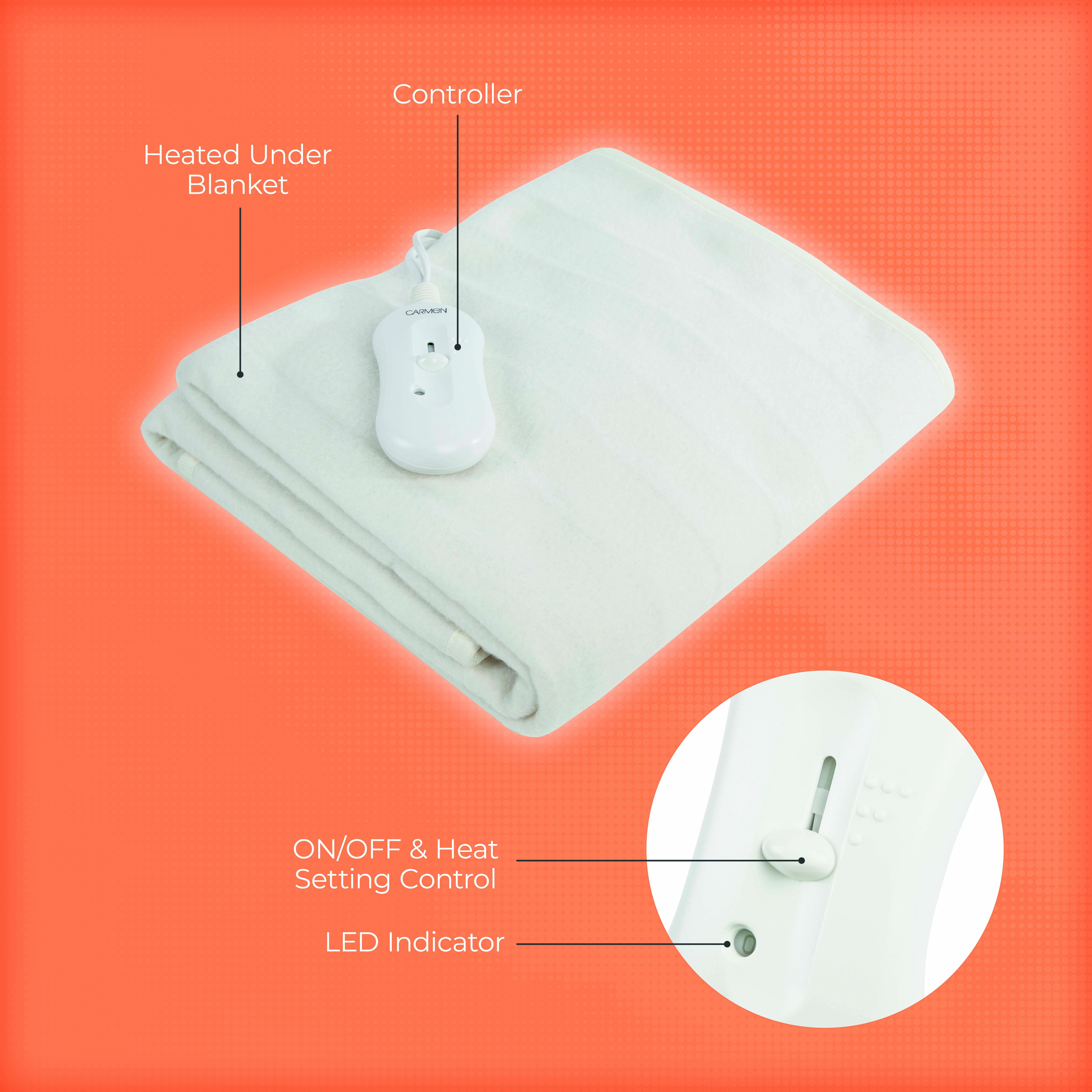 Full Size Single Heated Blanket with Overheat Protection