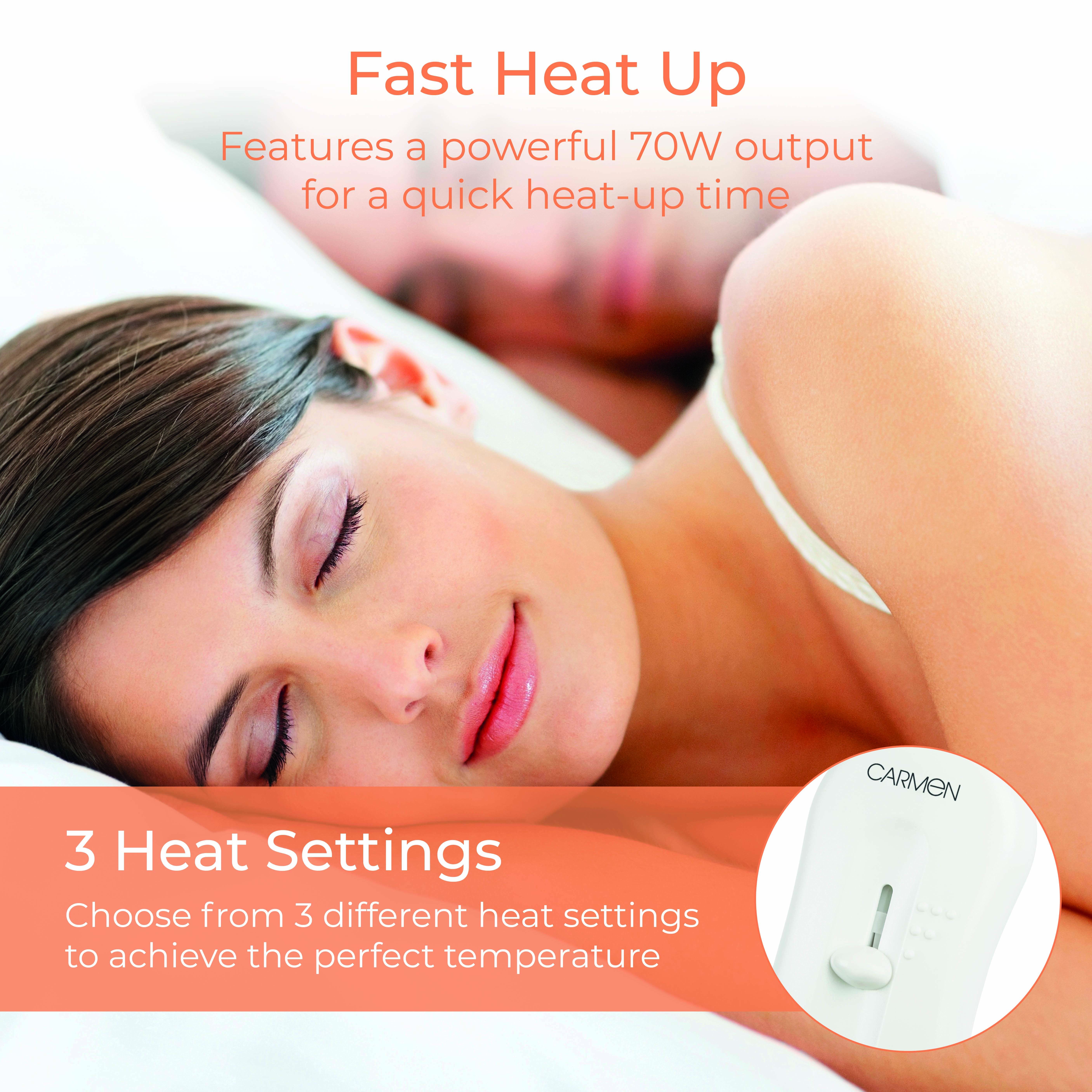 Full Size Double Heated Under Blanket with Overheat Protection White