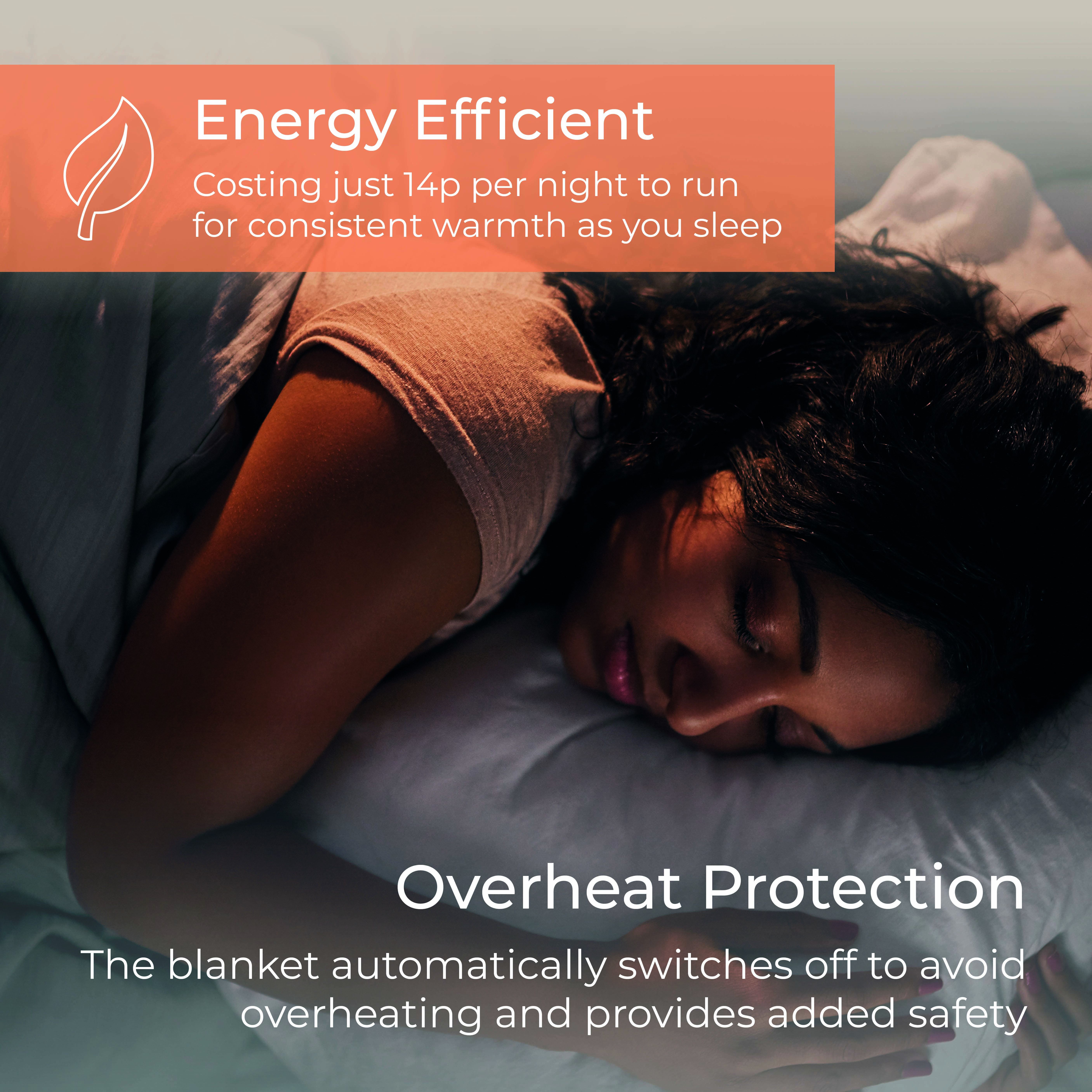 Full Size Double Heated Under Blanket with Overheat Protection White