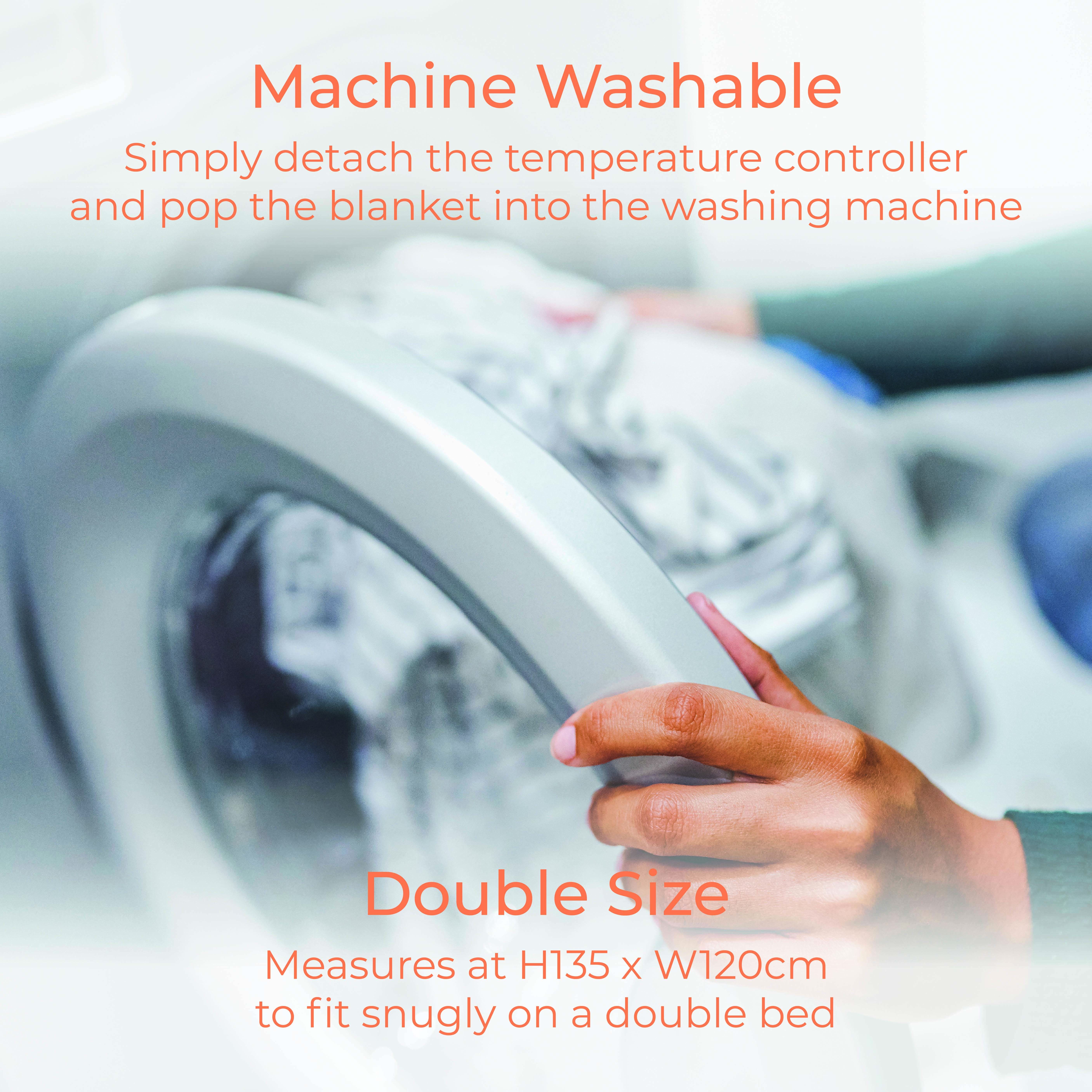 Full Size Double Heated Under Blanket with Overheat Protection White