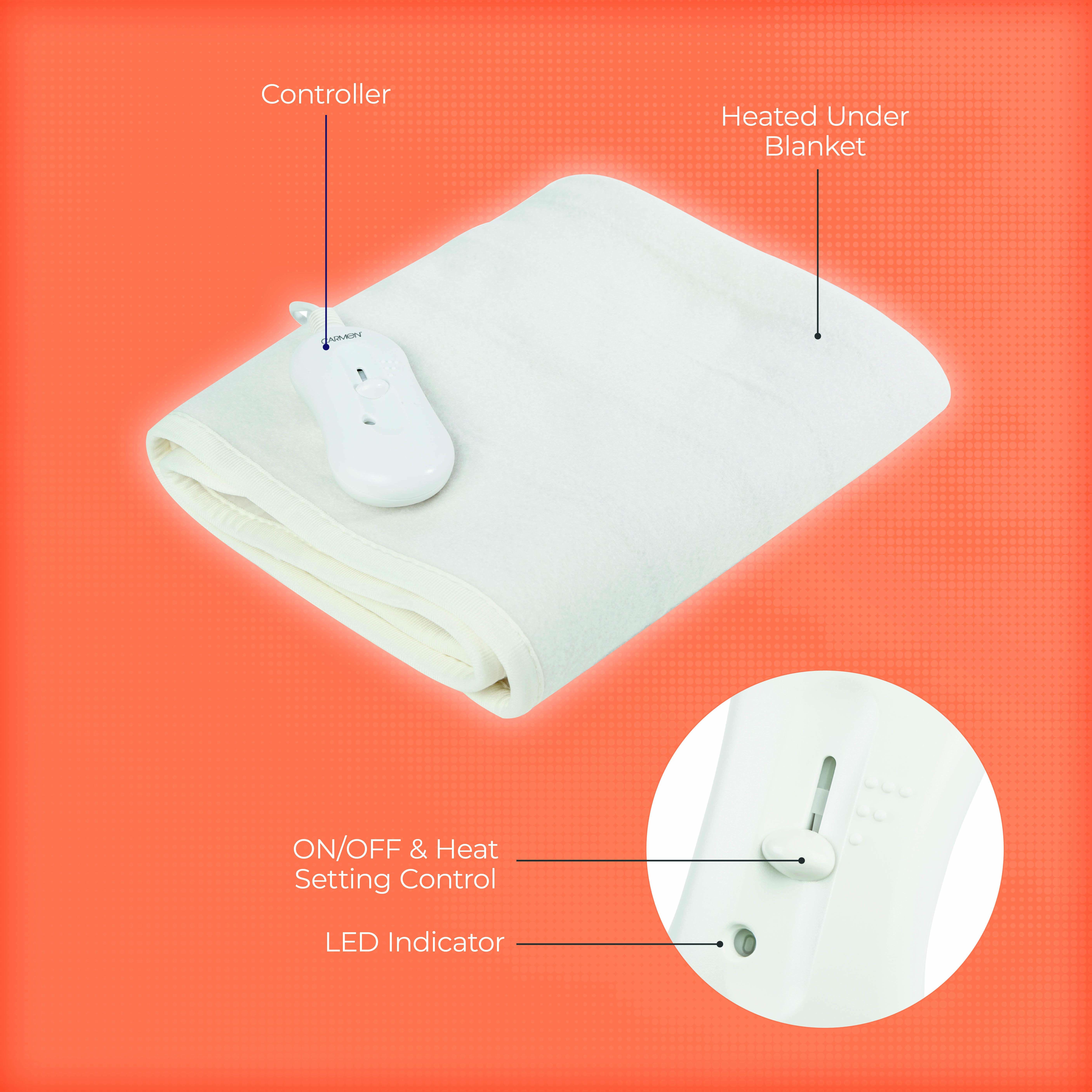 Full Size Kingsize Heated Under Blanket White