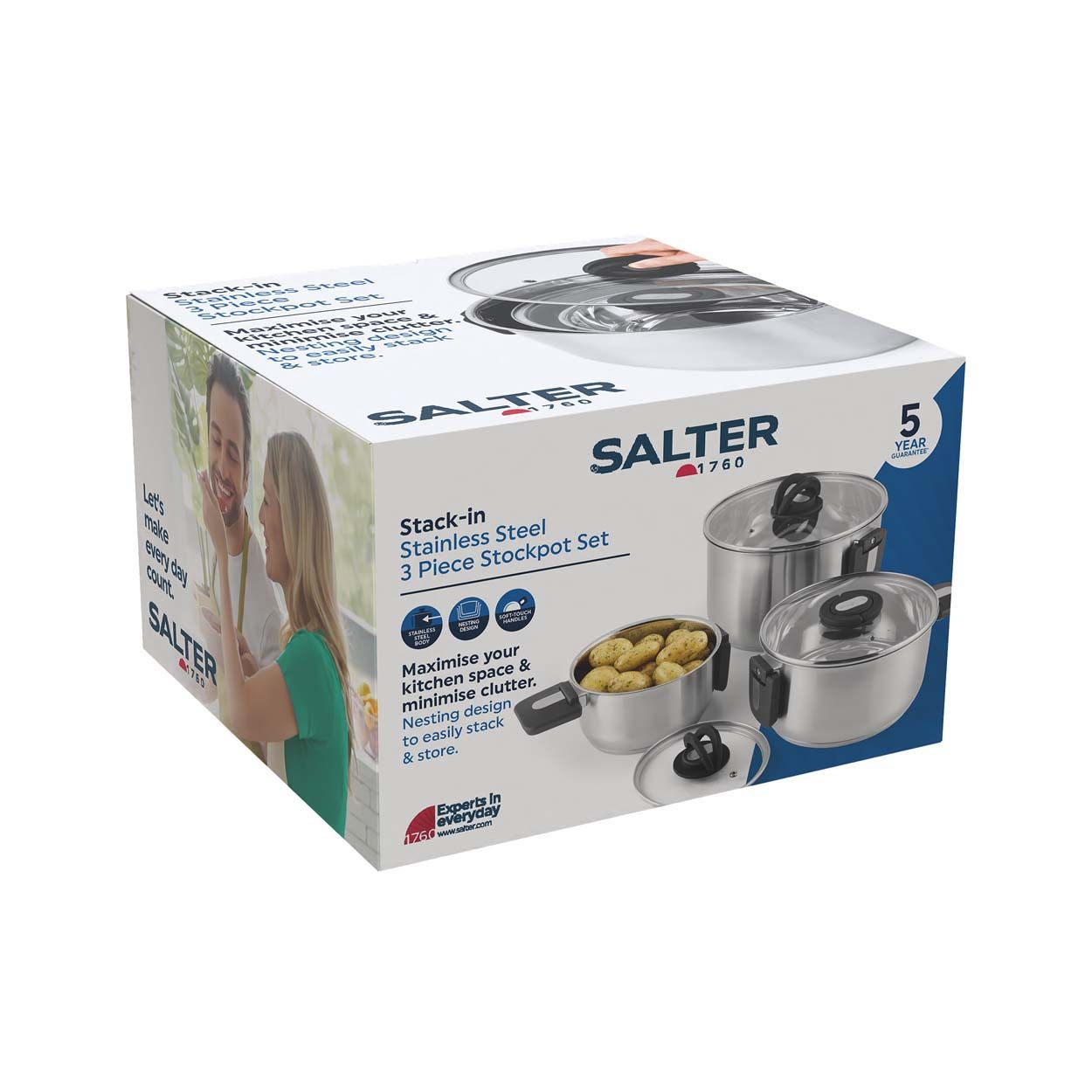Salter 3PC Stackable Pot Set