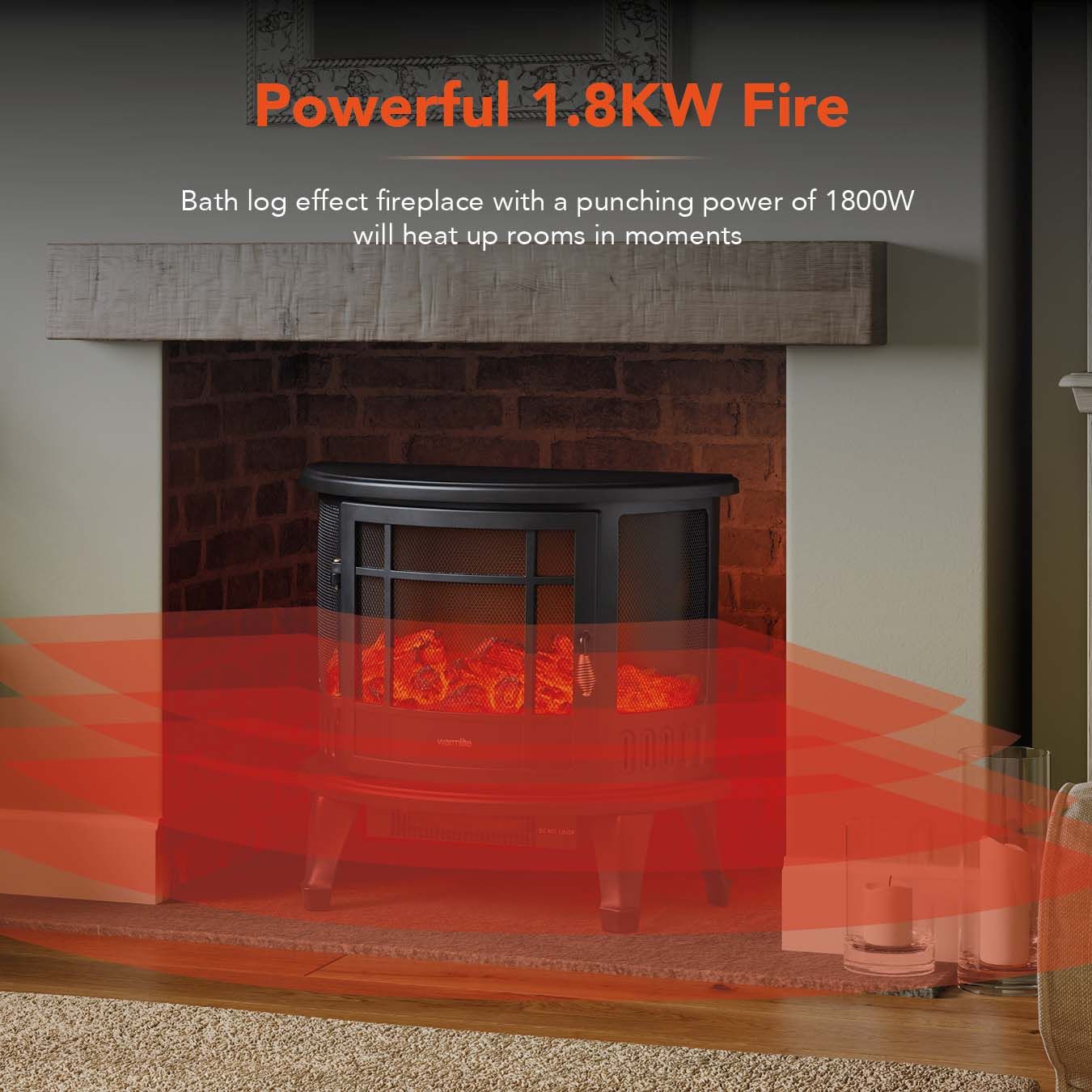 Warmlite Bath 1.8KW Stove Fire