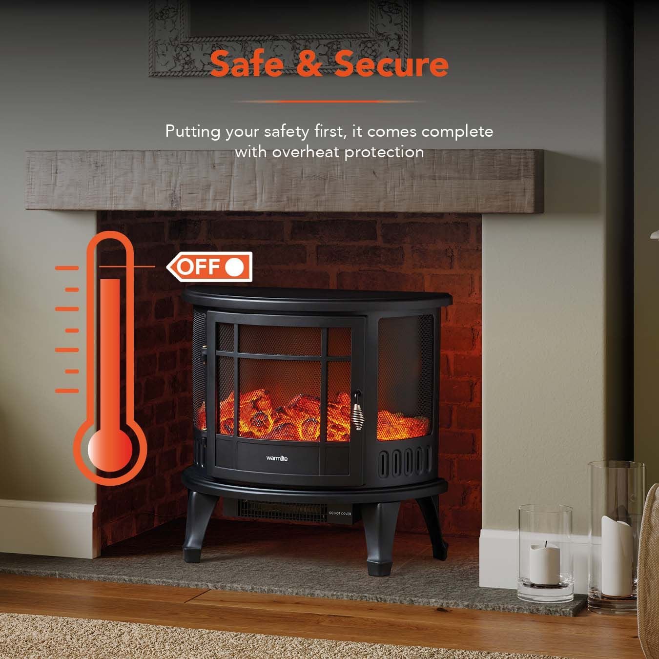 Warmlite Bath 1.8KW Stove Fire