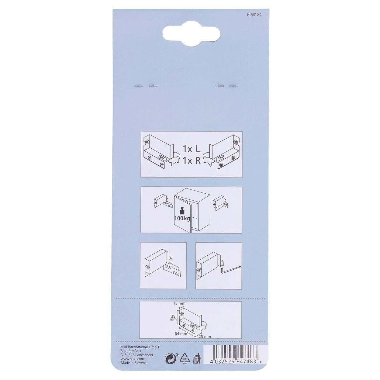 Suki Cabinet Suspension Hanger 100Kg