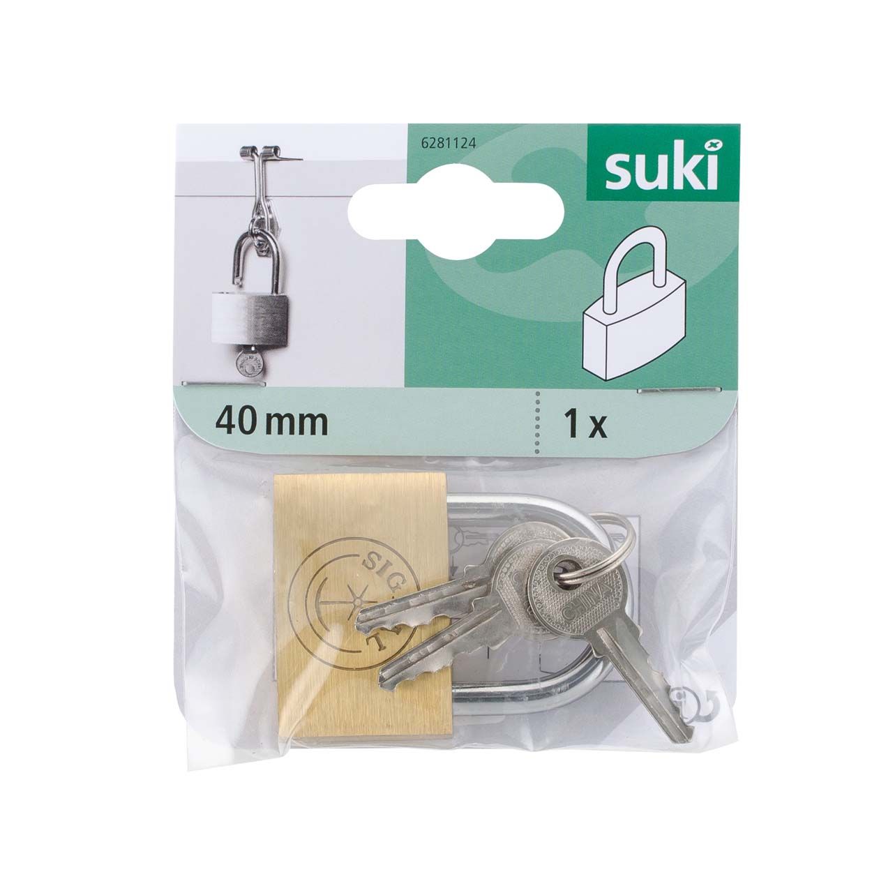 Suki Pad Lock Brass 40Mm