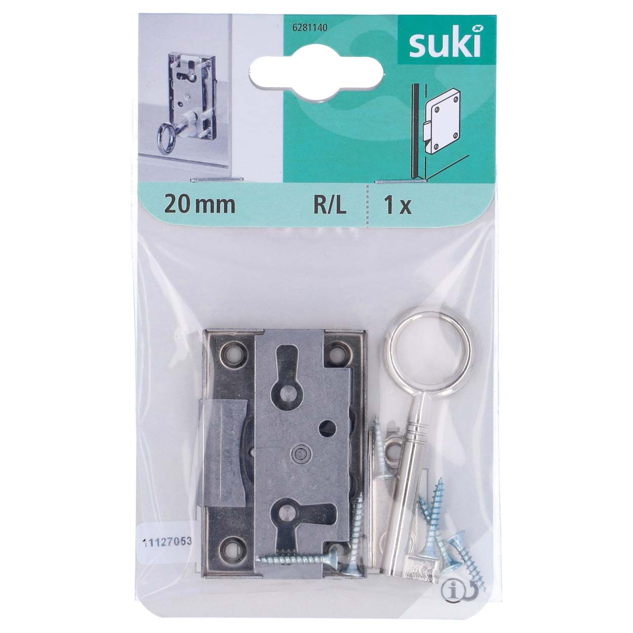 Suki Lock Furniture Screw On Nickle 20Mm