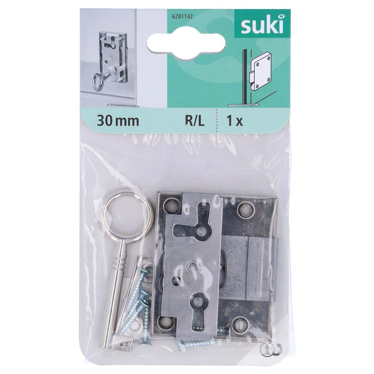 Suki Lock Furniture Screw On Nickle 30Mm