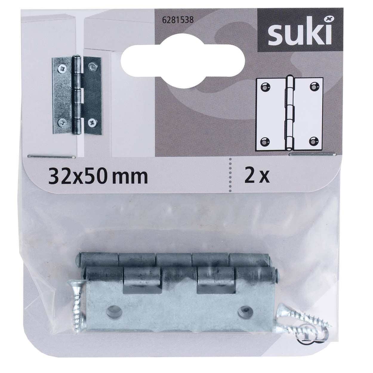 Suki Hinge-Semi Wide 30X50Mm - 2Pk