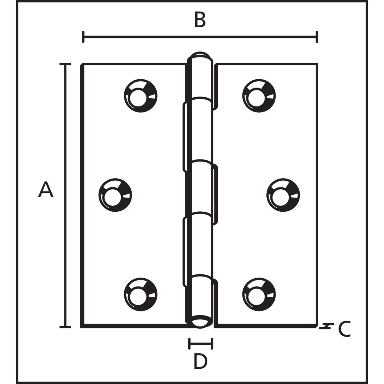 Suki Hinge-Semi Wide 30X50Mm - 2Pk