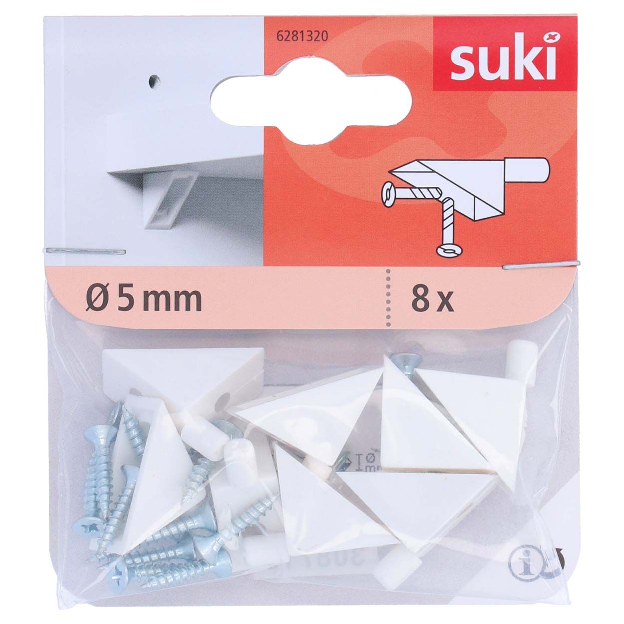 Suki Shelf Support Screw In 5Mm - 8Pk