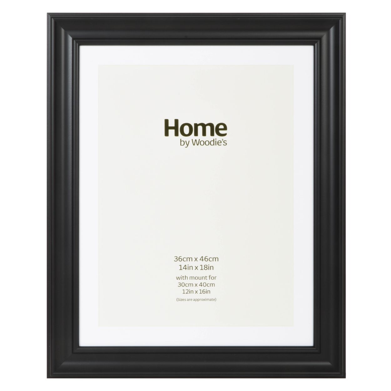 Black Scooped Wide Frame 14 x 18